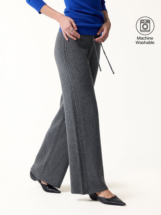 Merino-Blend Drawstring Straight-Leg Knit Pants — original photo 1