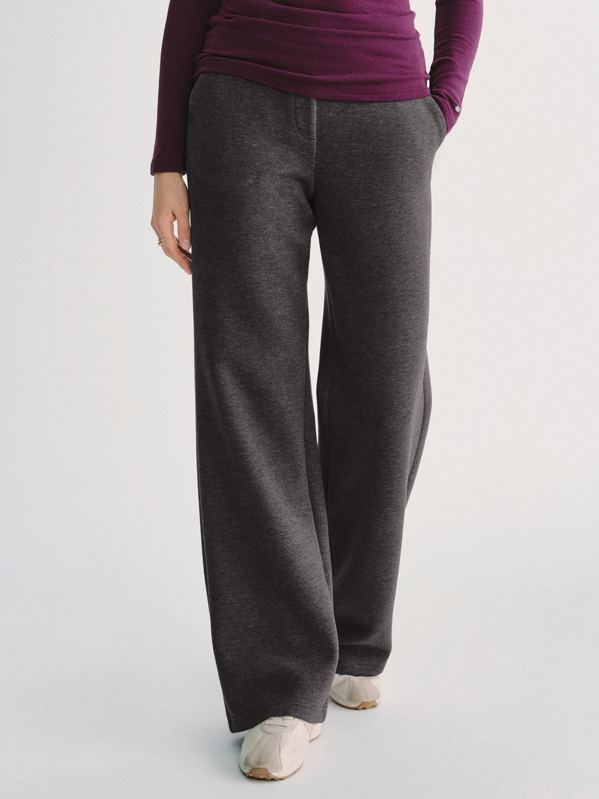 FuzzLuxe Mid-Rise Straight-Leg Pants with Pockets — original photo 9