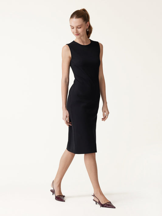 Ponte Round Neck Column Midi Dress — original photo 1