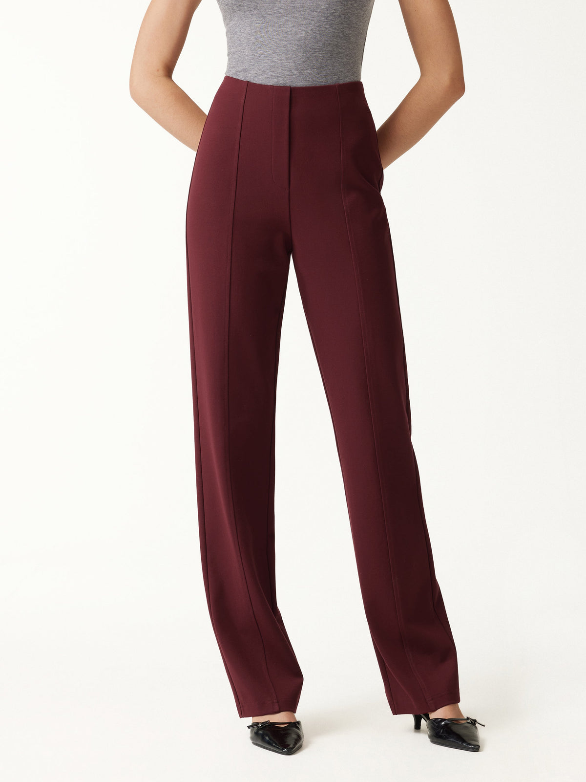 Ponte High-Rise Straight-Leg Pants with Pockets — original photo 9