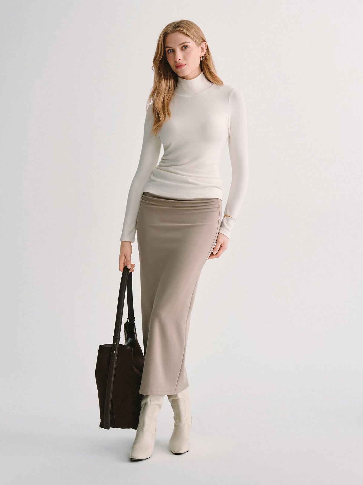 MaxWarm Ruched Side Pencil Maxi Skirt — original photo 2