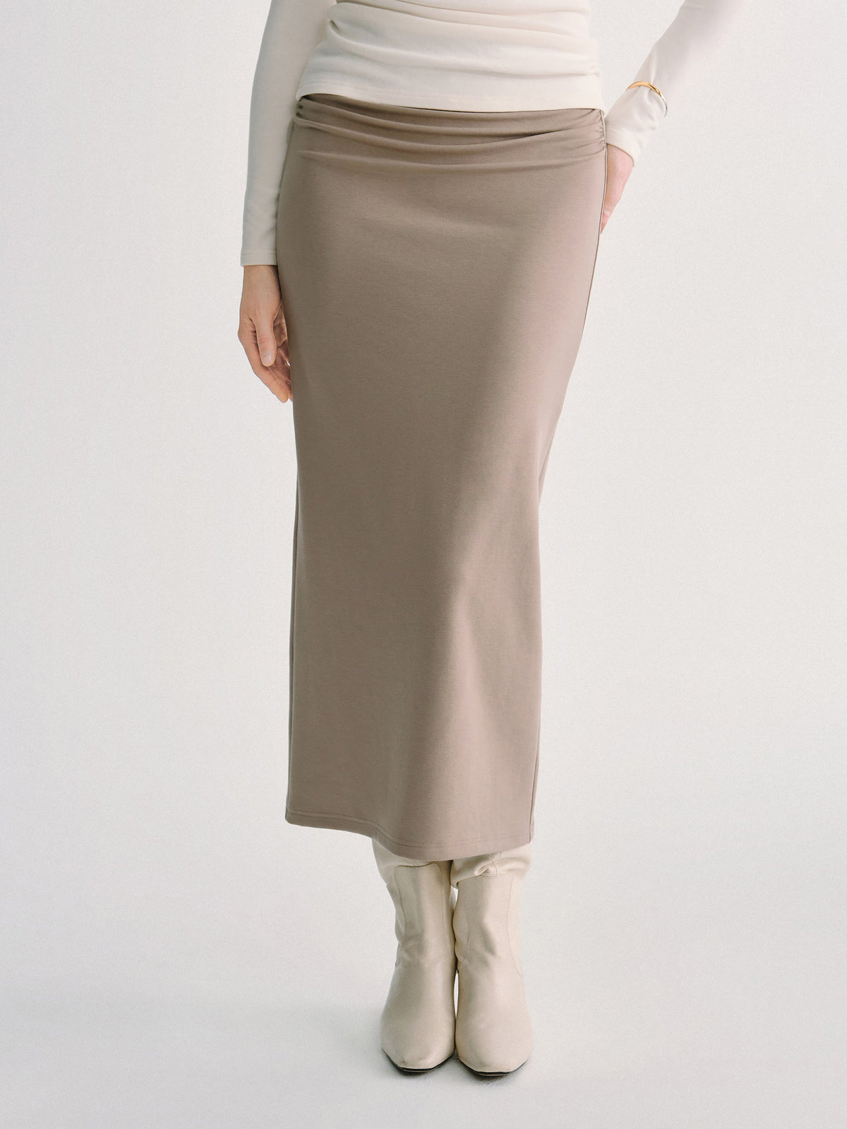 MaxWarm Ruched Side Pencil Maxi Skirt — original photo 3