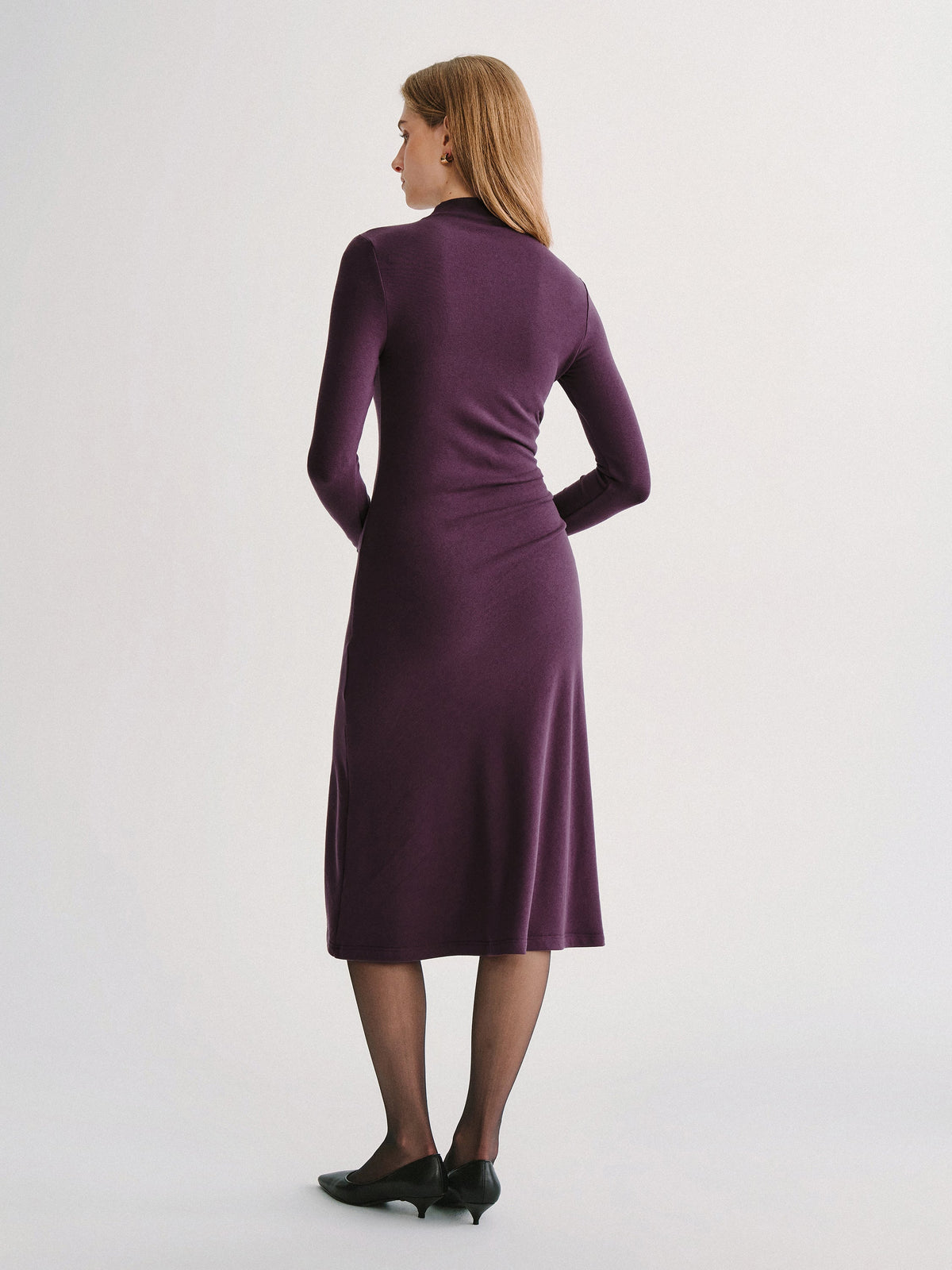 ProWarm Mock Neck Long Sleeve Ruched Mermaid Midi Dress — original photo 5