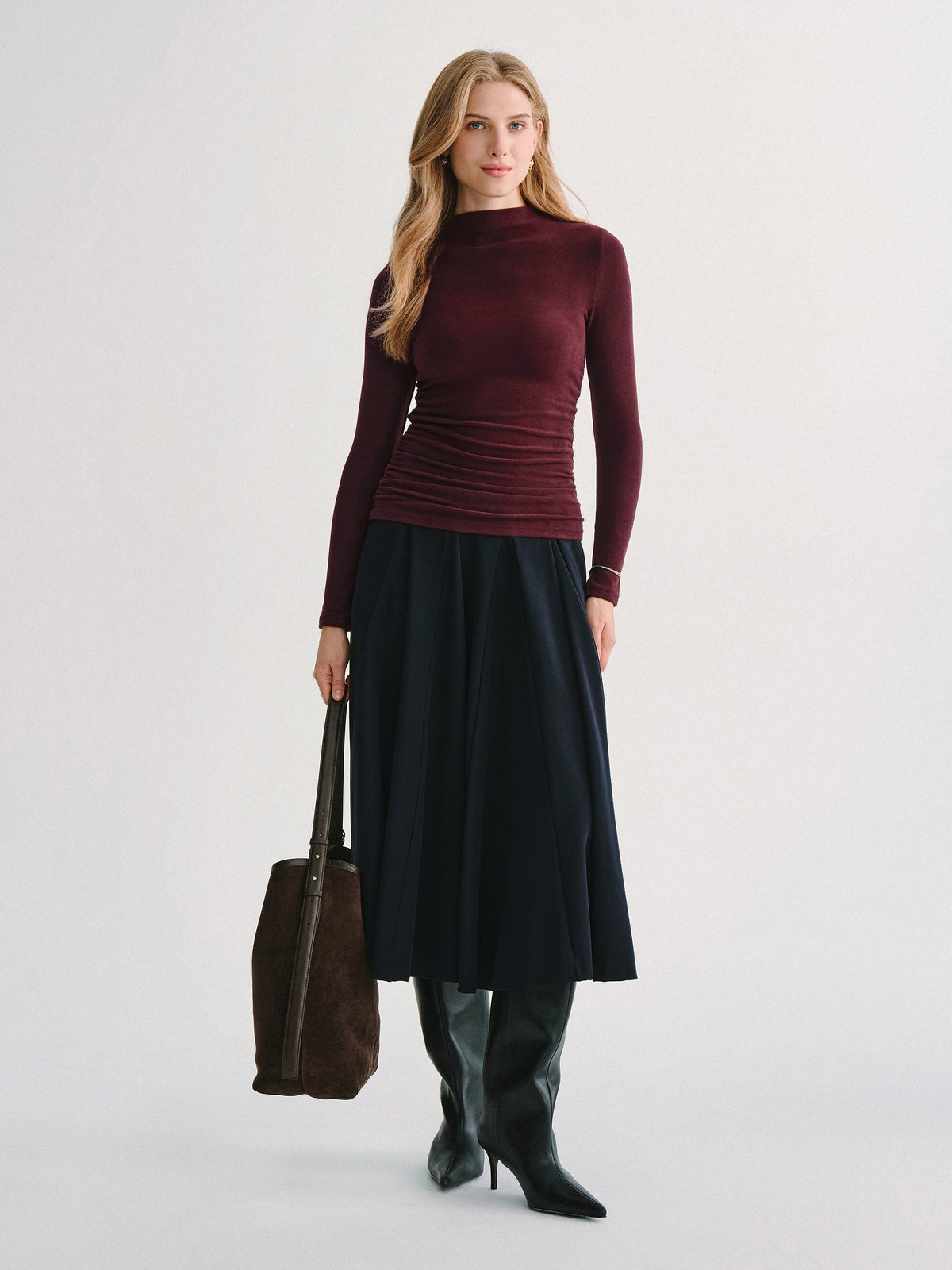ProWarm Ruched Sides Tuckable Mockneck Top — original photo 5