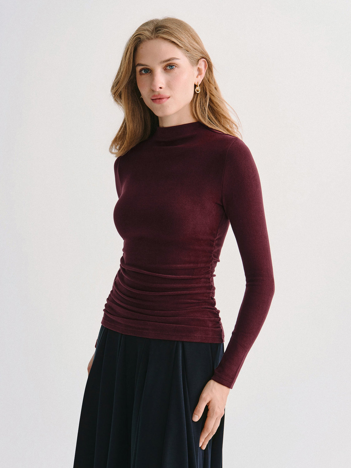 ProWarm Ruched Sides Tuckable Mockneck Top — original photo 6