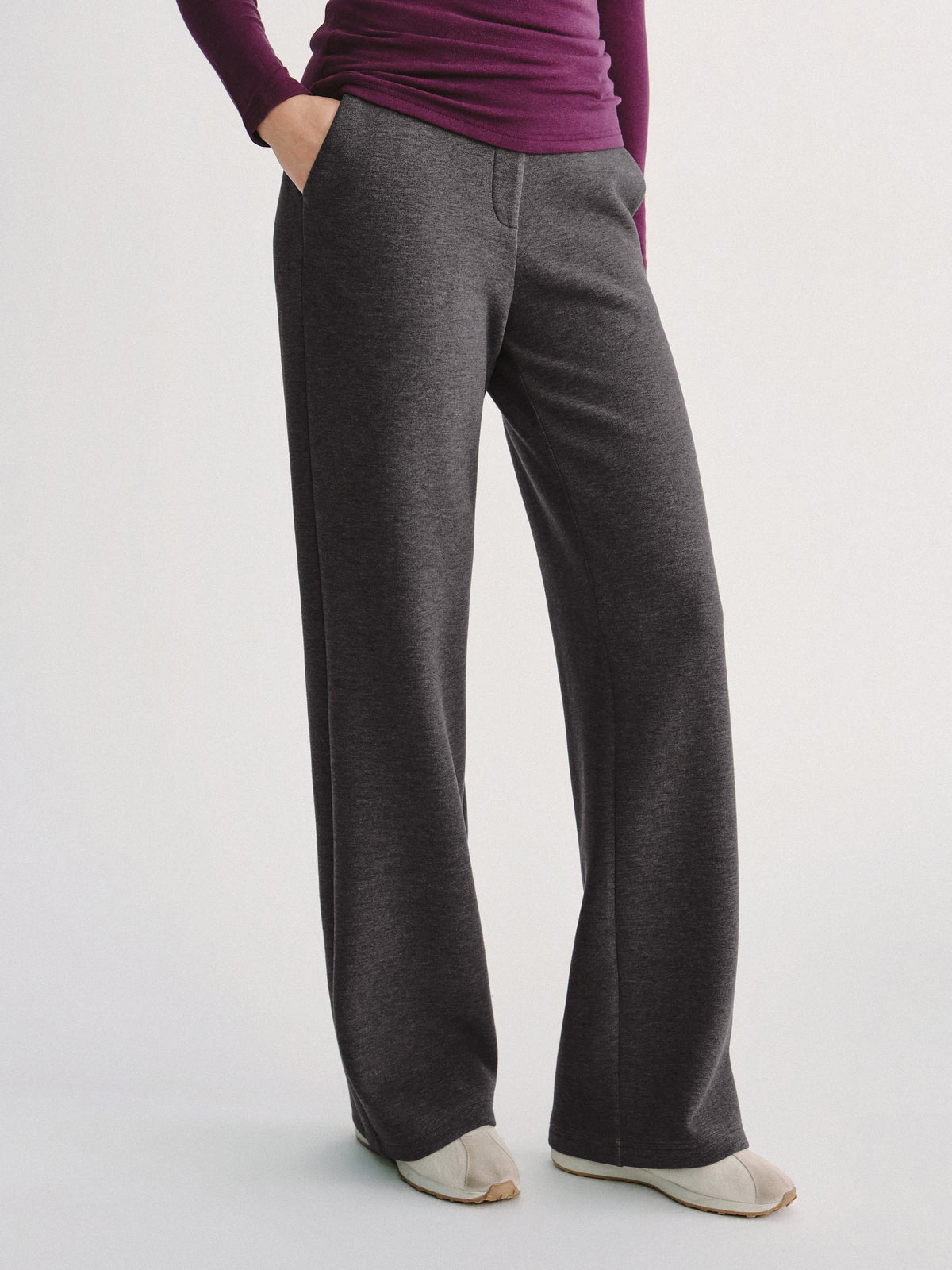 FuzzLuxe Mid-Rise Straight-Leg Pants with Pockets — original photo 11