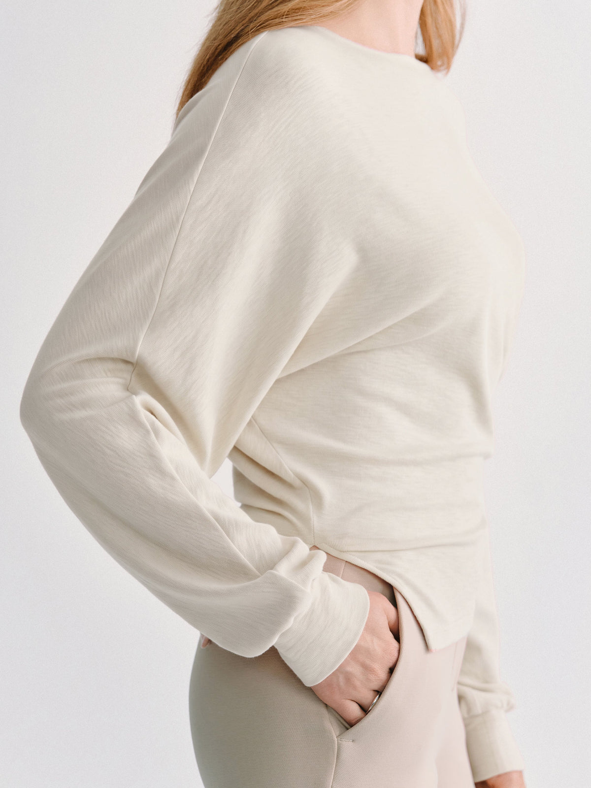 LiteWarm Boatneck Long Sleeve Asymmetrical Hem Top — original photo 5