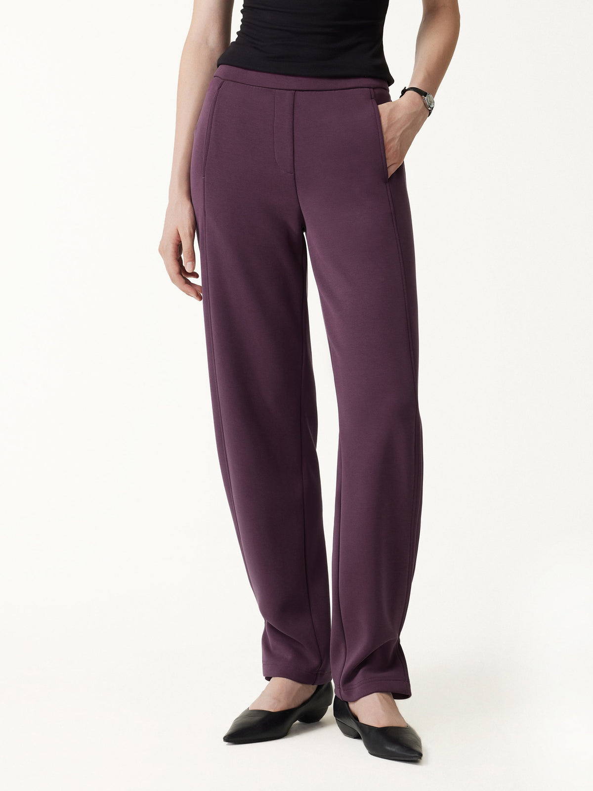 ProWarm Stretch Ponte High-Rise Straight-Leg Pants with Pockets — original photo 1