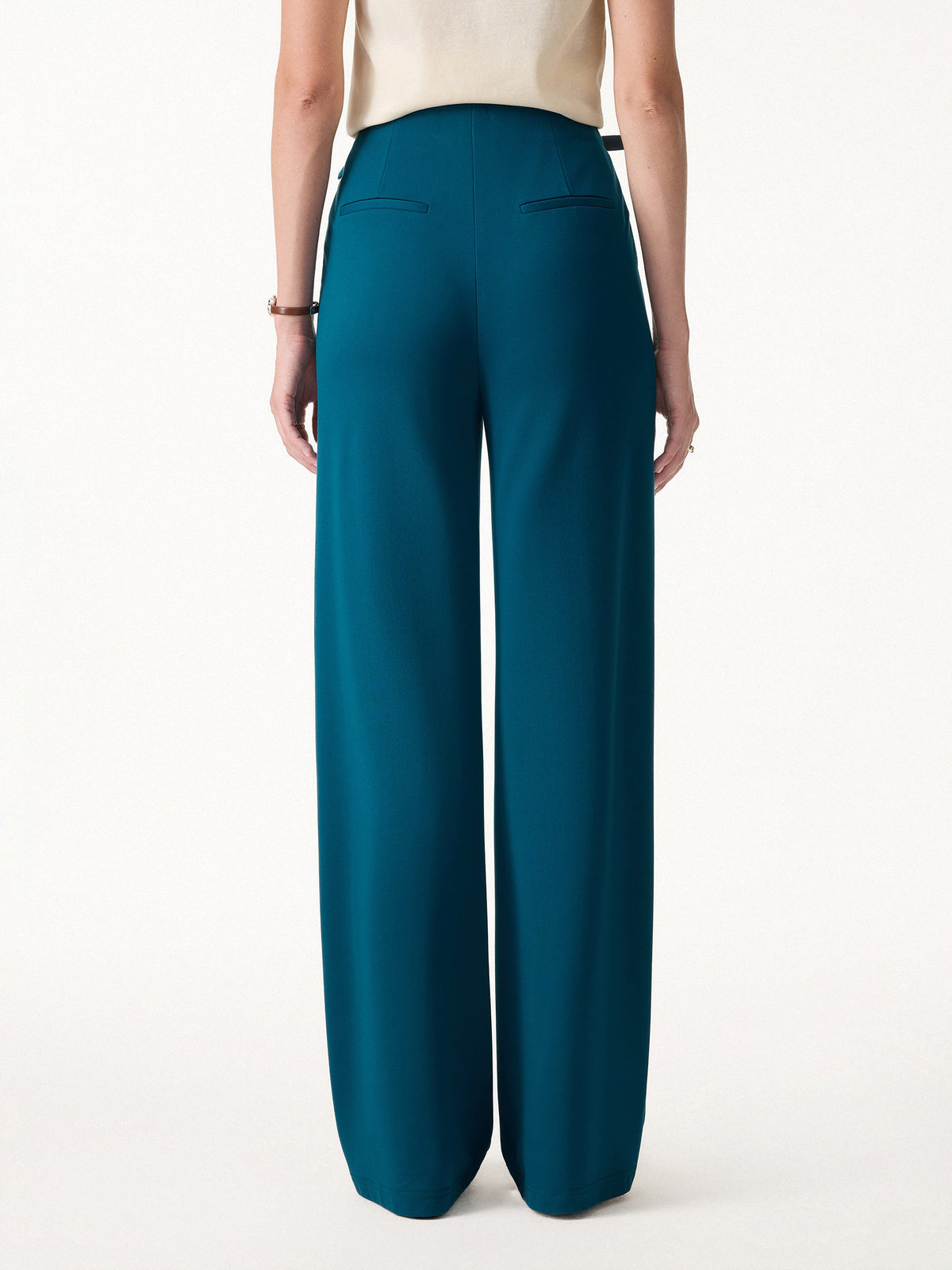 4-Way Stretch Drapey High Rise Wide Leg Ankled Pant — original photo 4