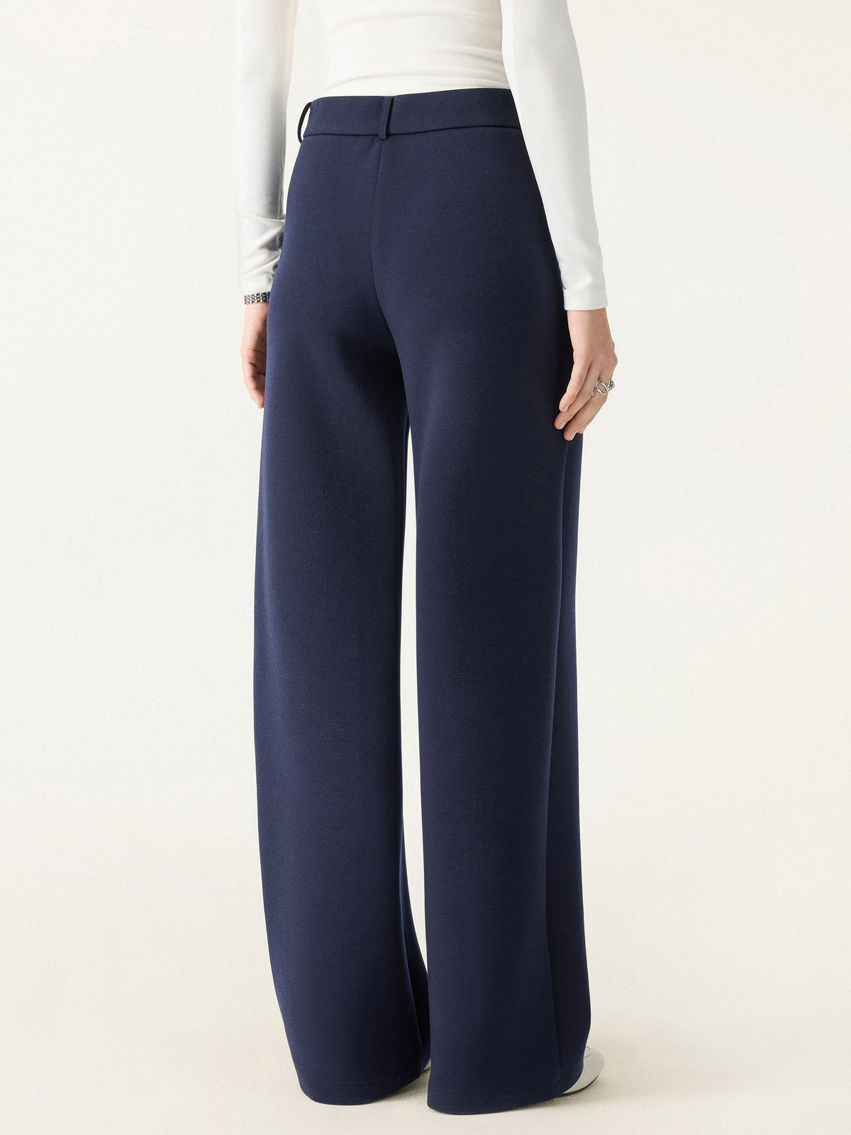 2Pcs Set Petite Belted Shawl Collar Robe Jacket & Straight Pants with Pockets — original photo 9