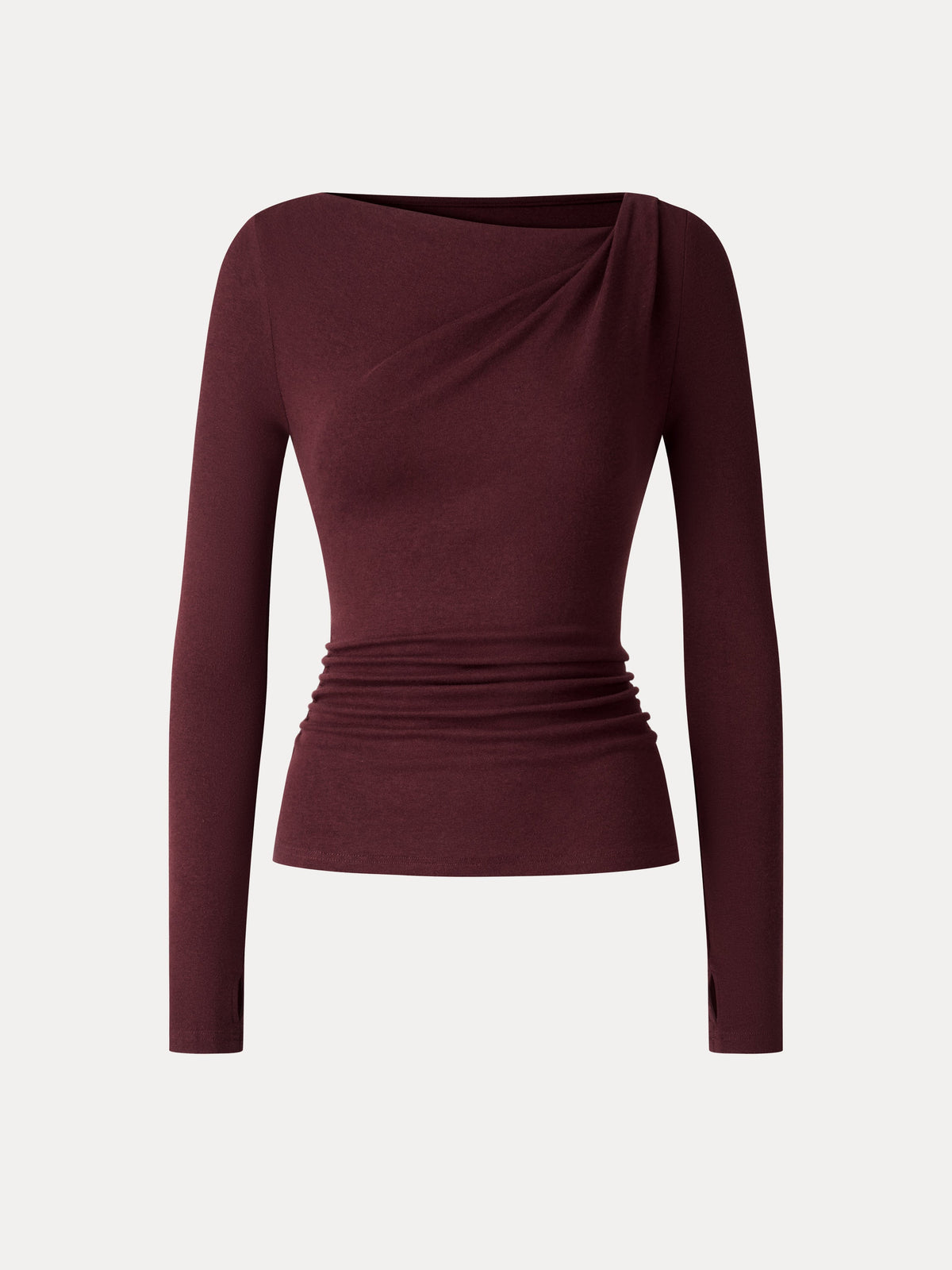 LiteWarm Asymmetrical Neck Long Sleeve Ruched Top — original photo 8