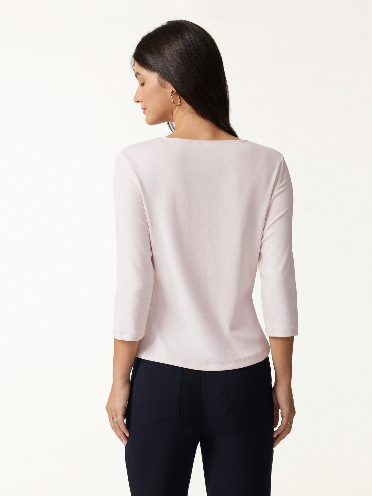 Cotton Lyocell Round Neck Tucked Top — original photo 4