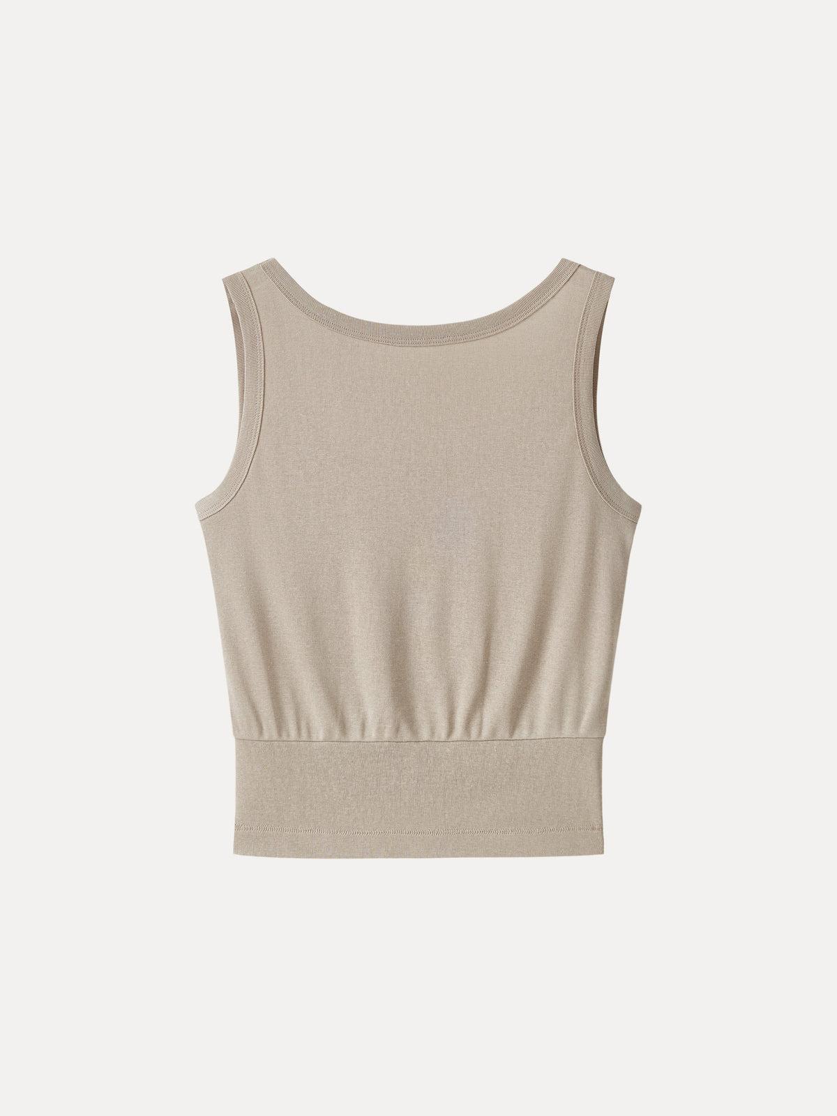 Cotton-Linen Blend Reversible Boatneck Low Back Top — original photo 12