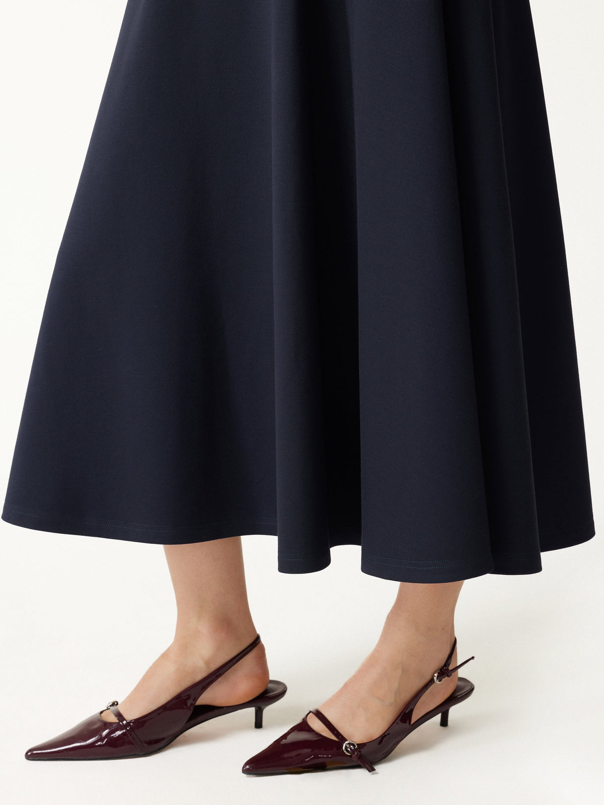 Office Staple Ponte High-Rise Circle Midi Skirt with Pockets — original photo 6