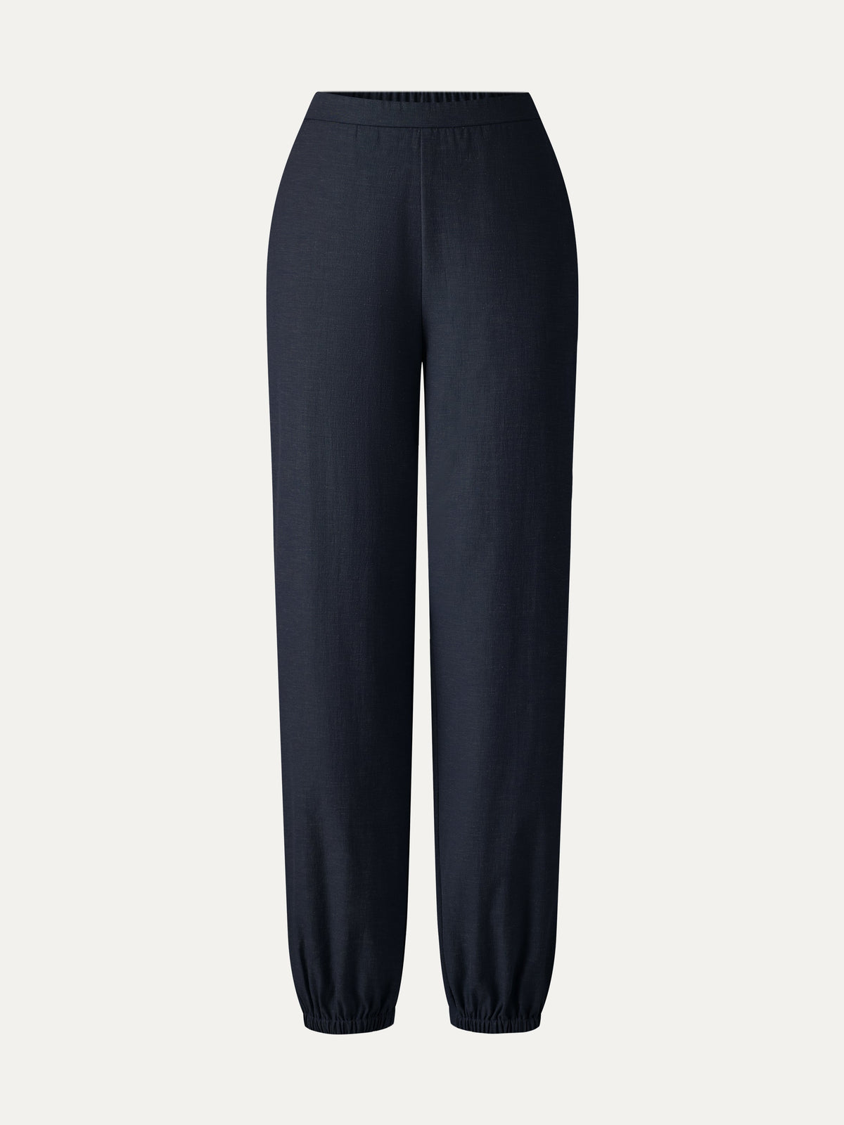 Linen-like High-Rise Balloon Jogger Pants with Pockets — original photo 9