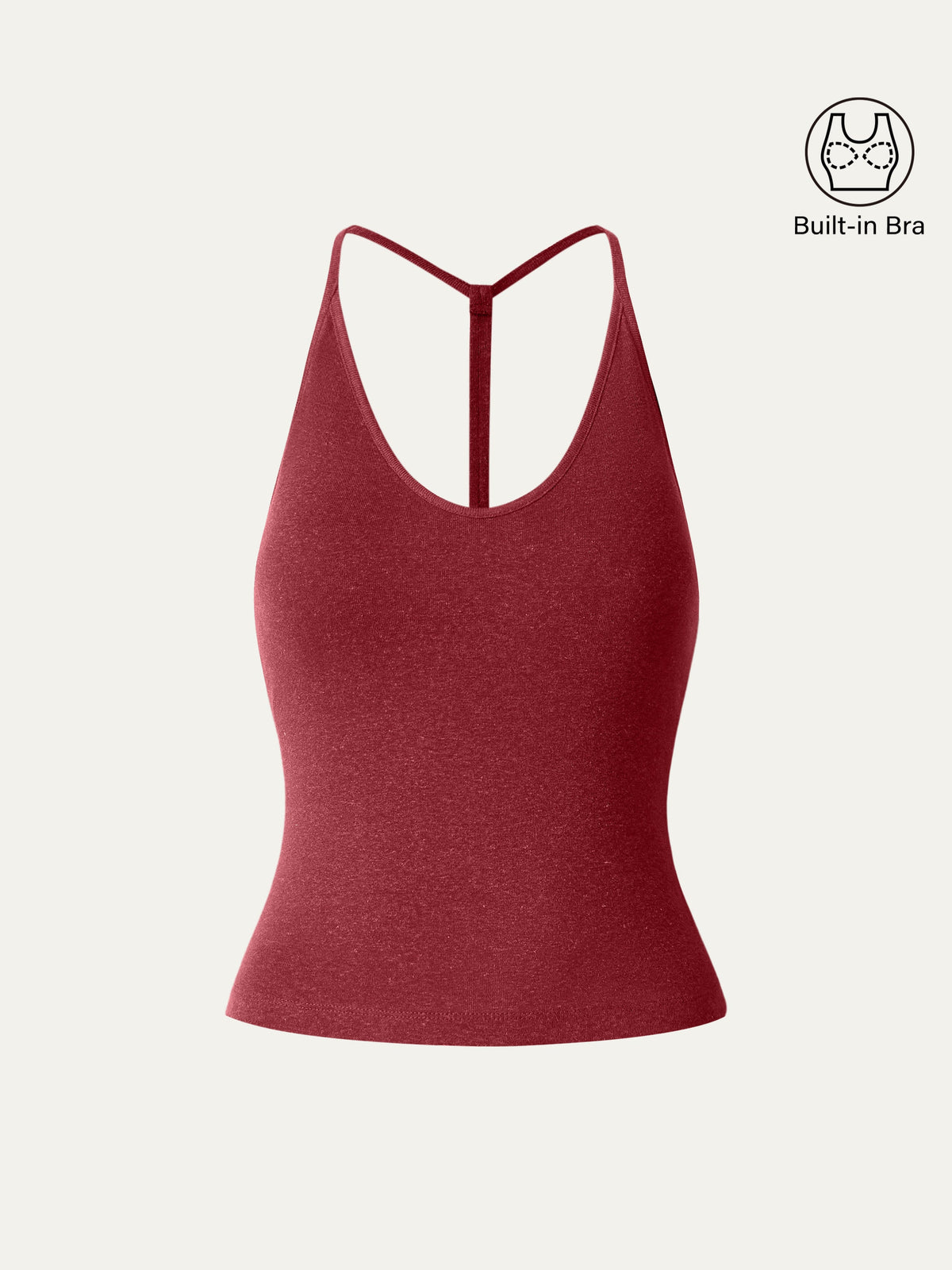 Soft Linen Luxe V-neck T-back Airy Built-In Bra Tank — original photo 10