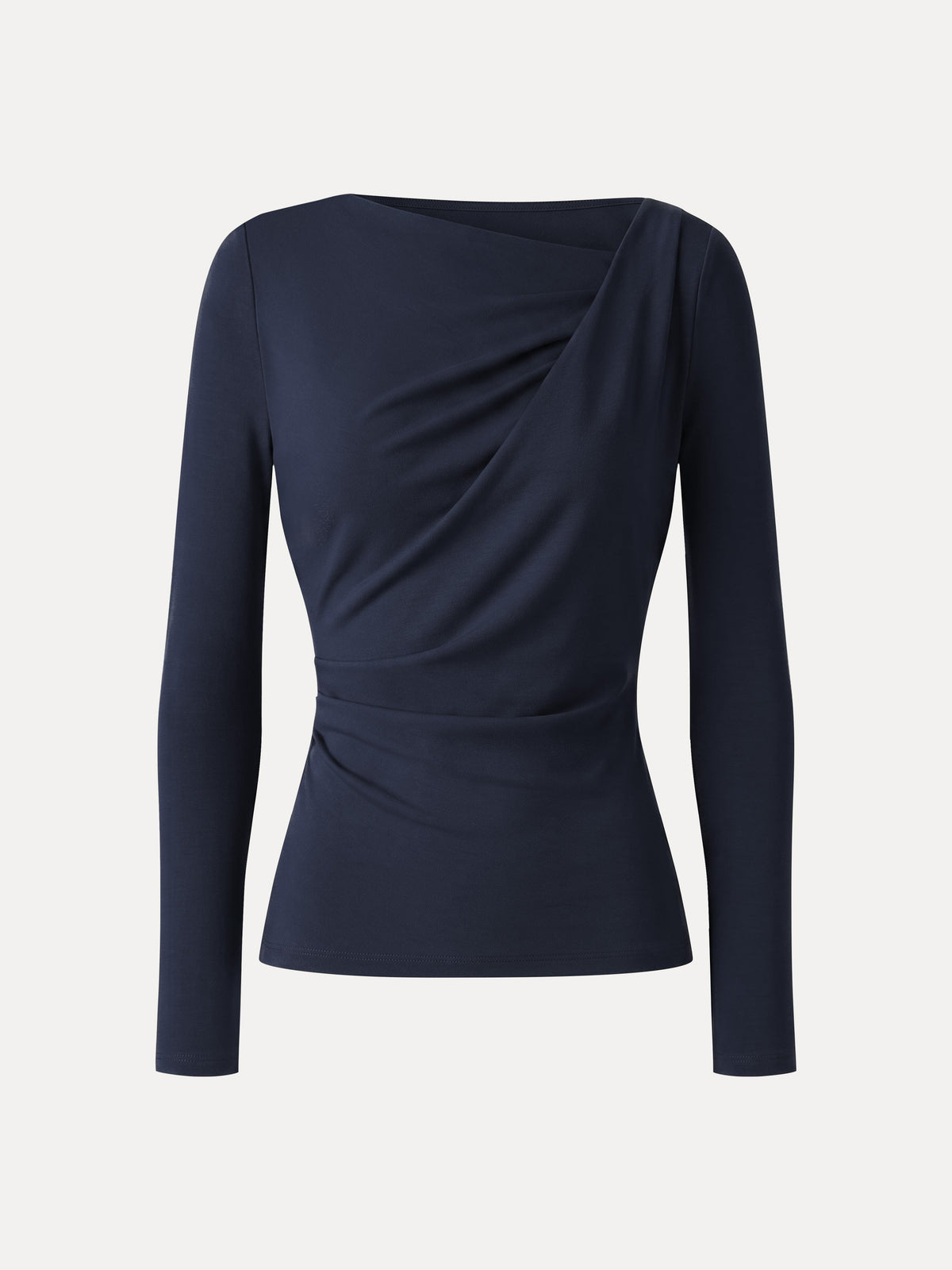 LiteWarm Asymmetrical Neck Long Sleeve Tucked-Waist Top — original photo 14