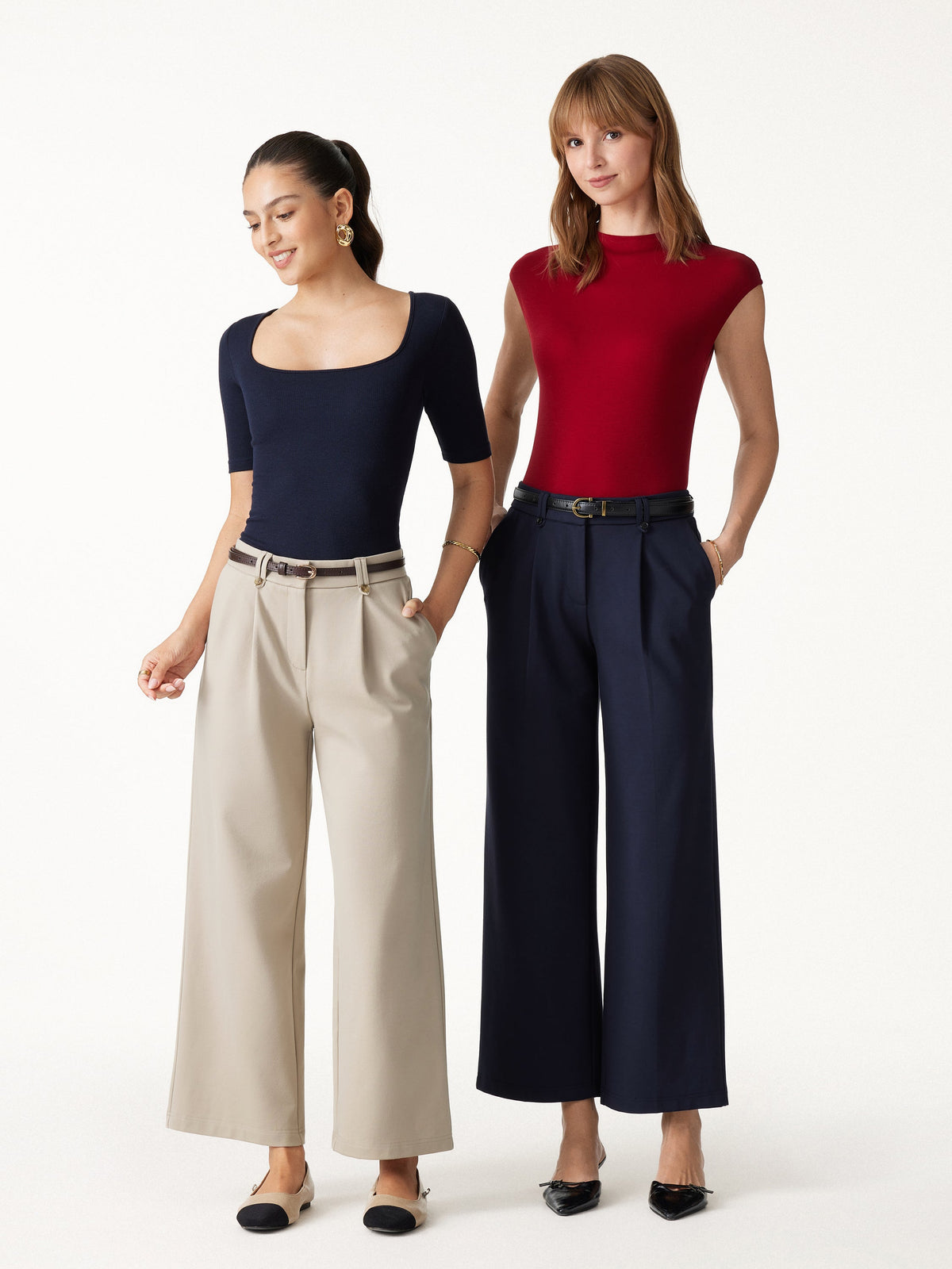 Ponte Low-Rise Straight Leg Ankled Pants with Pockets — original photo 2