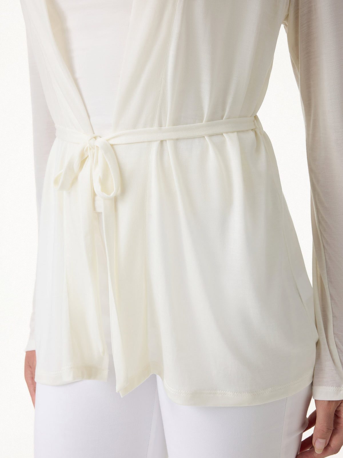 Airy Soft Open Front Cardigan with Tie — original photo 5