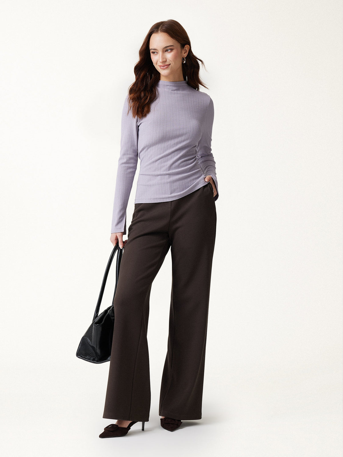 Bamboo-Blend High-Rise Wide-Leg Pants with Pockets — original photo 2