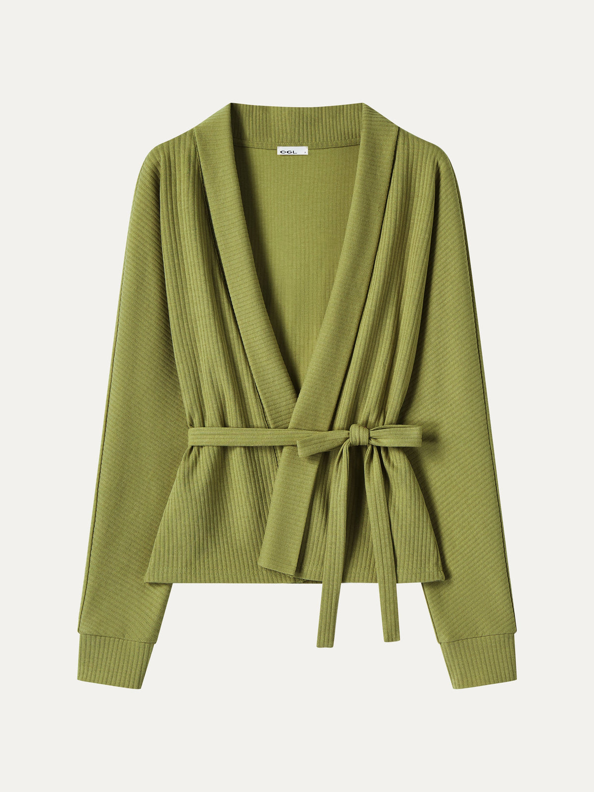 Textured Cotton Blend Lapel Belted Open-Front Jacket — original photo 8