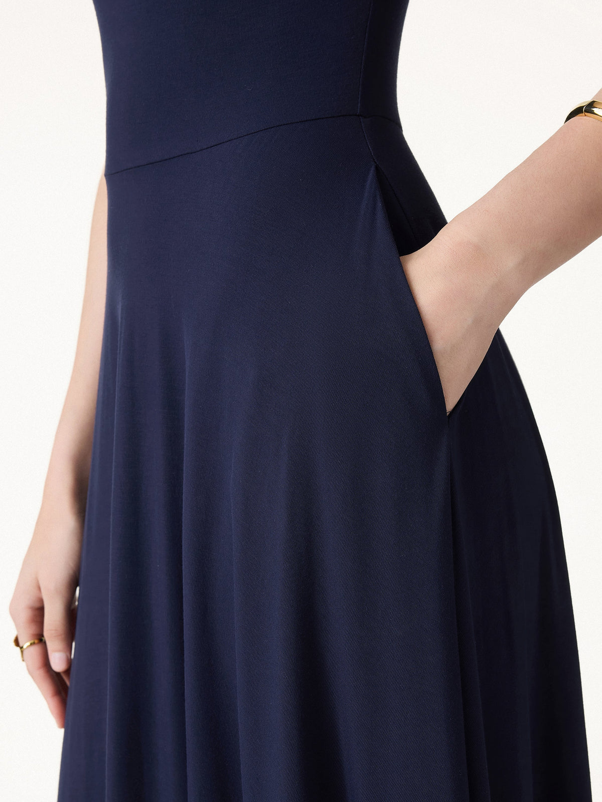 SkinKiss Multi-Wear Midi Built-In Bra Dress with Pockets — original photo 5