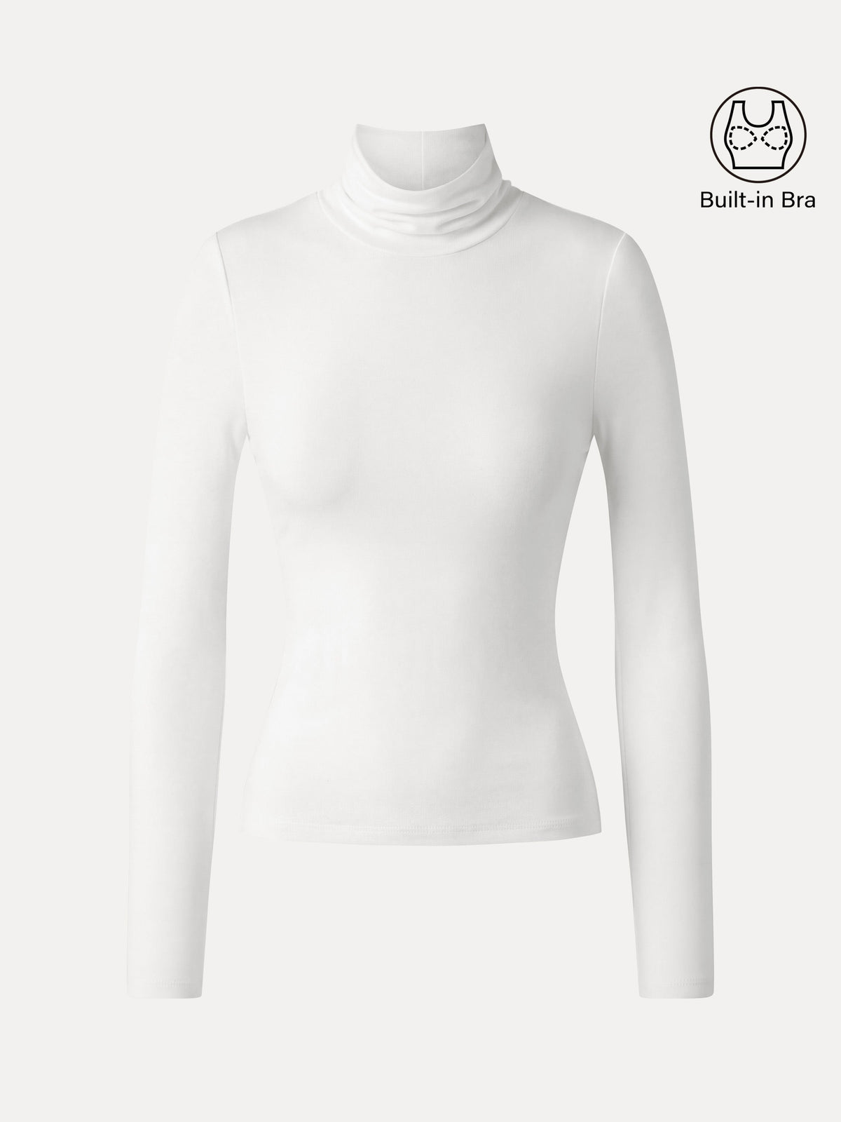 LiteWarm Lyocell-Wool Mock Neck Long Sleeve Built-In Bra Top — original photo 8