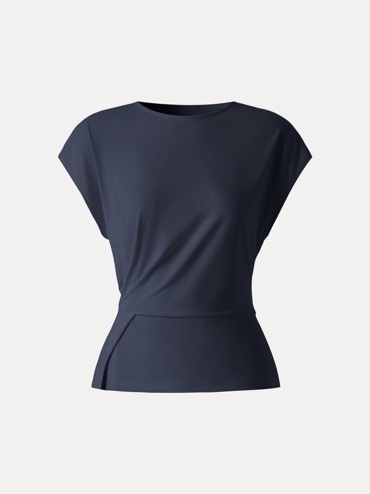Cooling Ponte Relaxed Round Neck Tucked Top — original photo 9