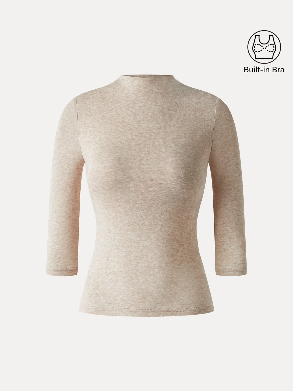 LiteWarm Premium Mock Neck 3/4 Sleeve Built-In Bra Top — original photo 6