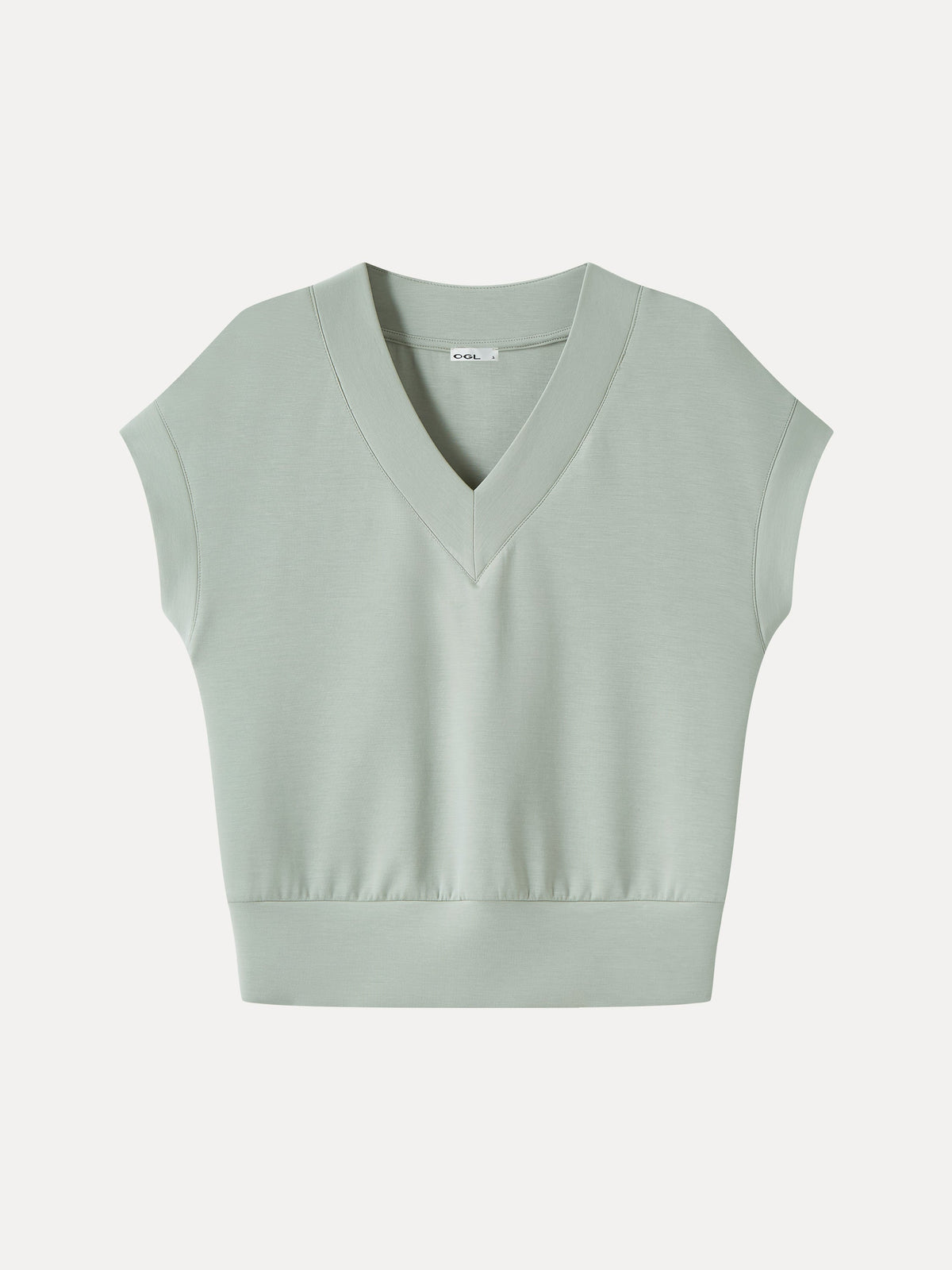 Lyocell Spacer Knit V-Neck Banded Hem Top — original photo 6