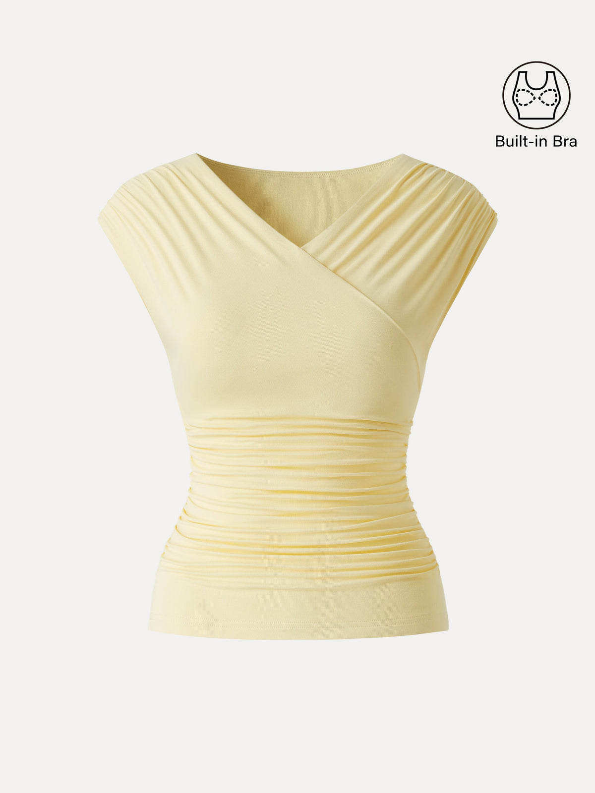 SkinKiss Surplice V-Neck Ruching Built-In Bra Top — original photo 8