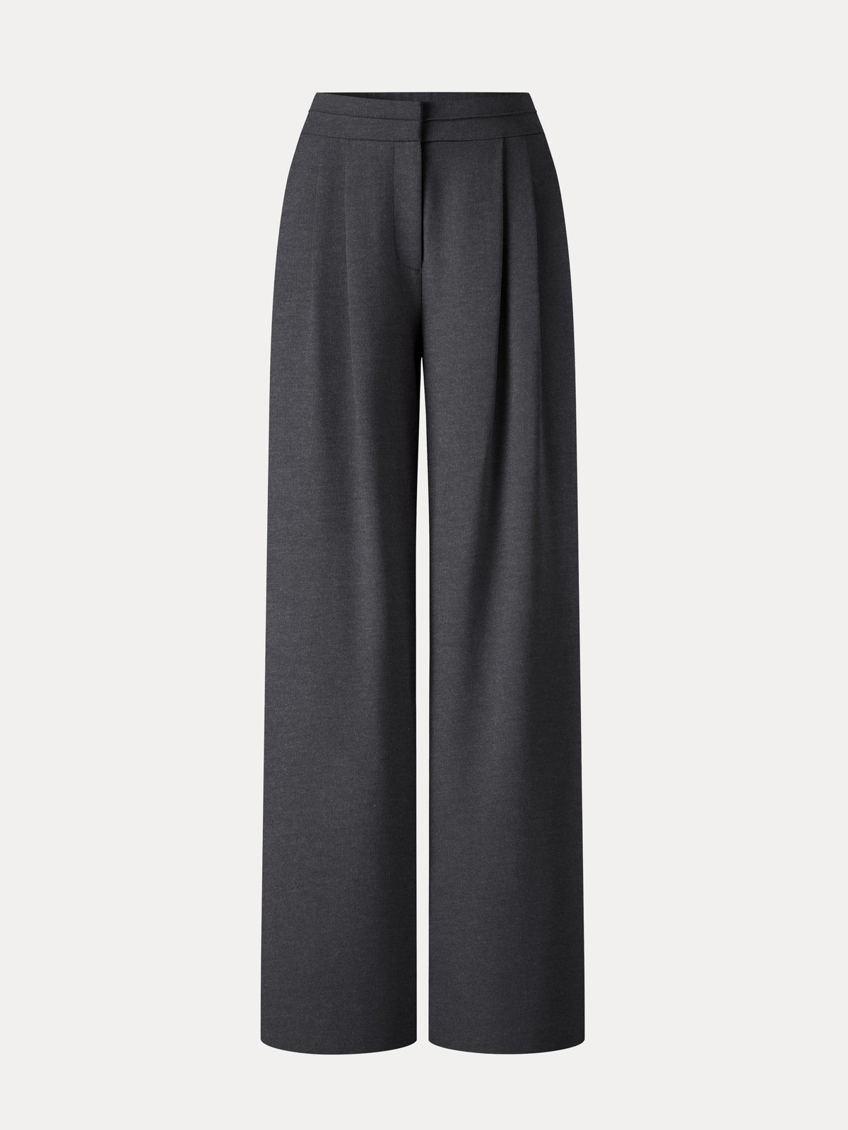 Ponte Mid-Rise Wide-Leg Tuck Pants with Pockets — original photo 9