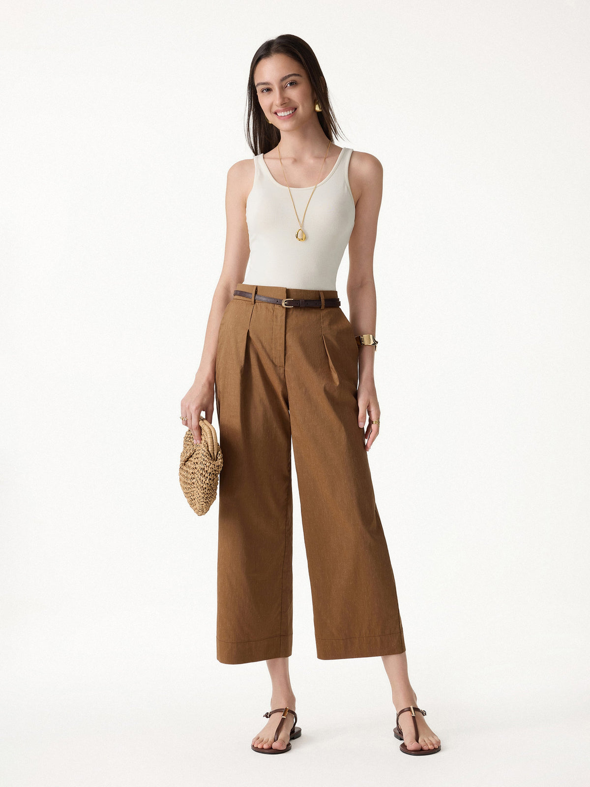 Linen Cropped Wide Leg Pants — original photo 2