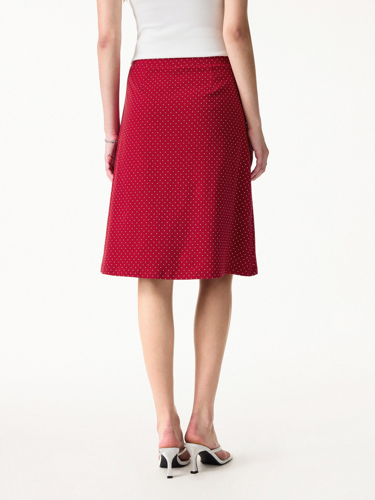 Stretch Cotton Polka Dot A-Line Flare Skirt Limited Edition — original photo 4