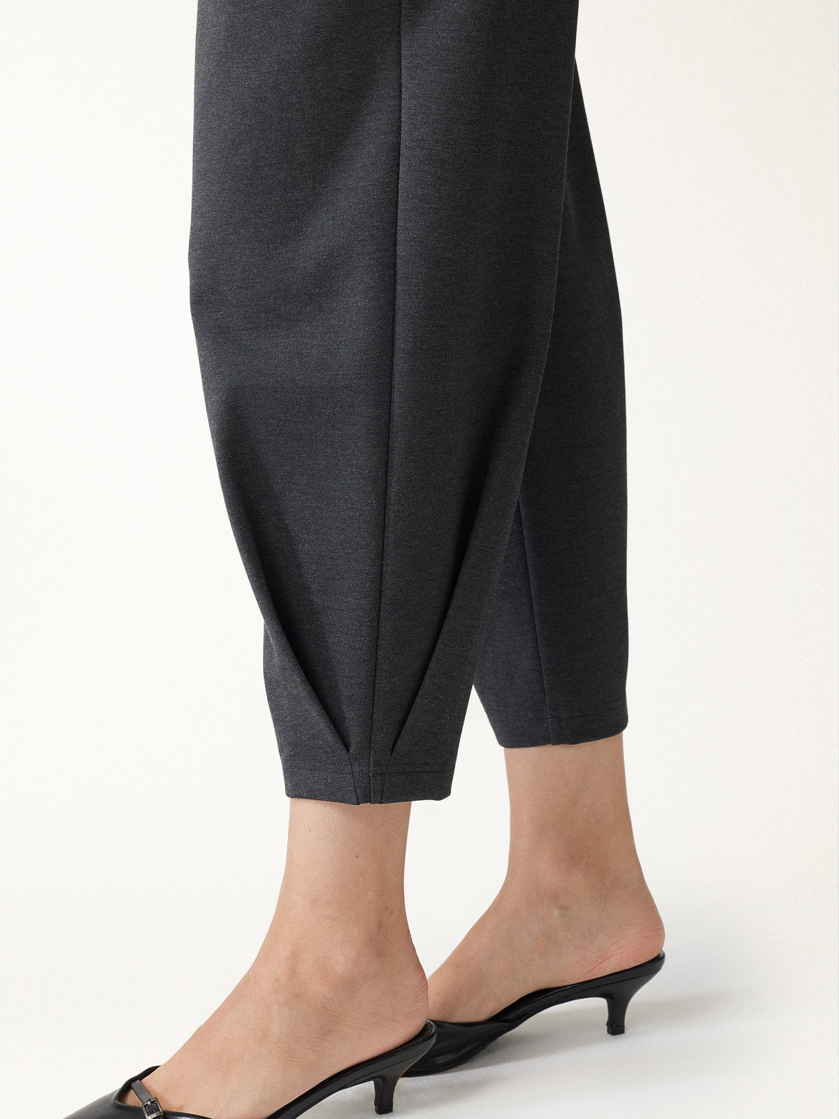 Petite Stretch Ponte High-Rise Ankle Tapered Tuck Pants with Pockets — original photo 6