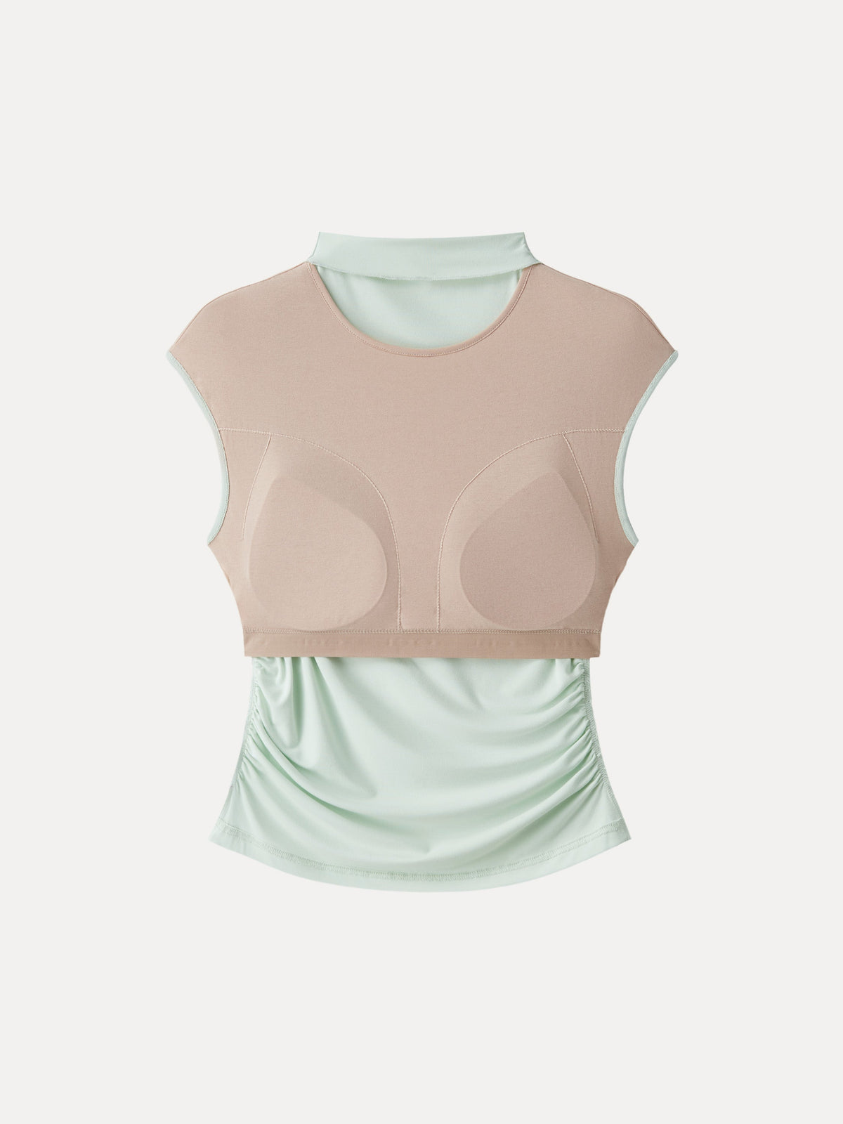 SkinKiss Mockneck Ruched Cropped Built-In Bra Top — original photo 6