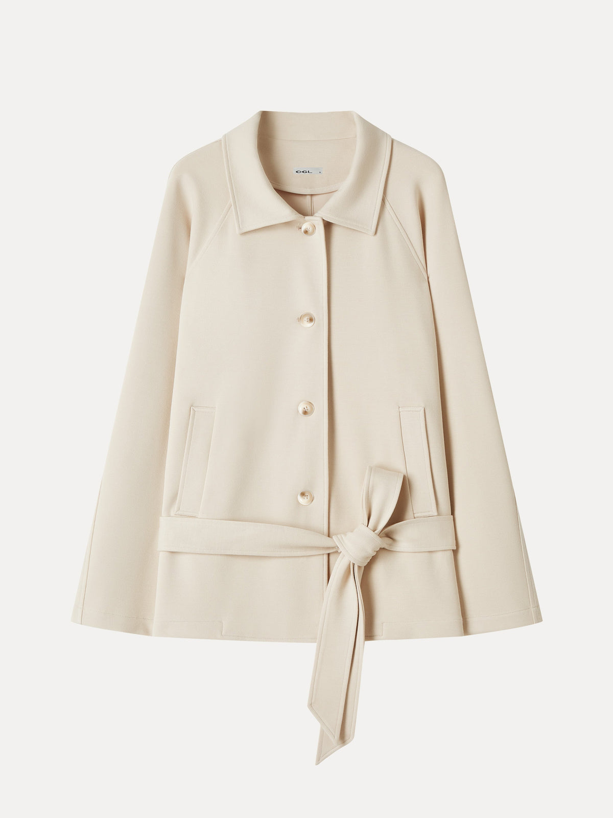 Bamboo Ponte Notched Collar Long Sleeve Belted Jacket — original photo 6