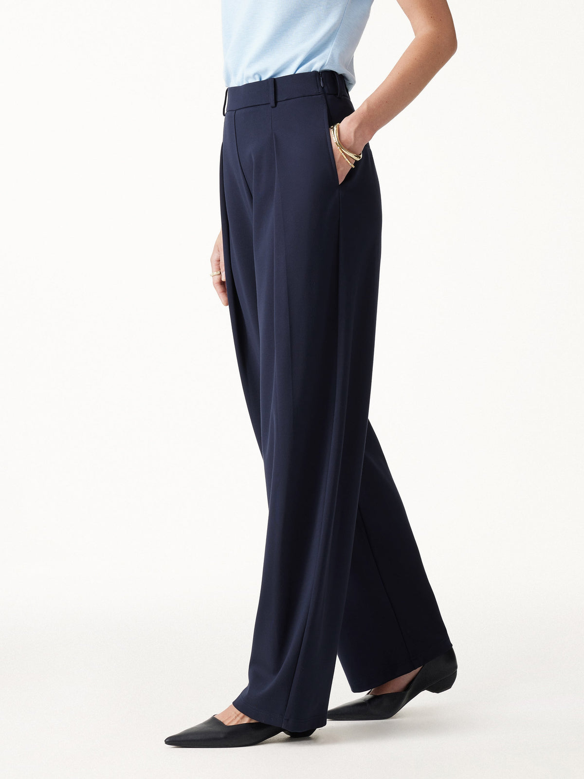 Ponte High-Rise Barrel Pants with Pockets — original photo 4