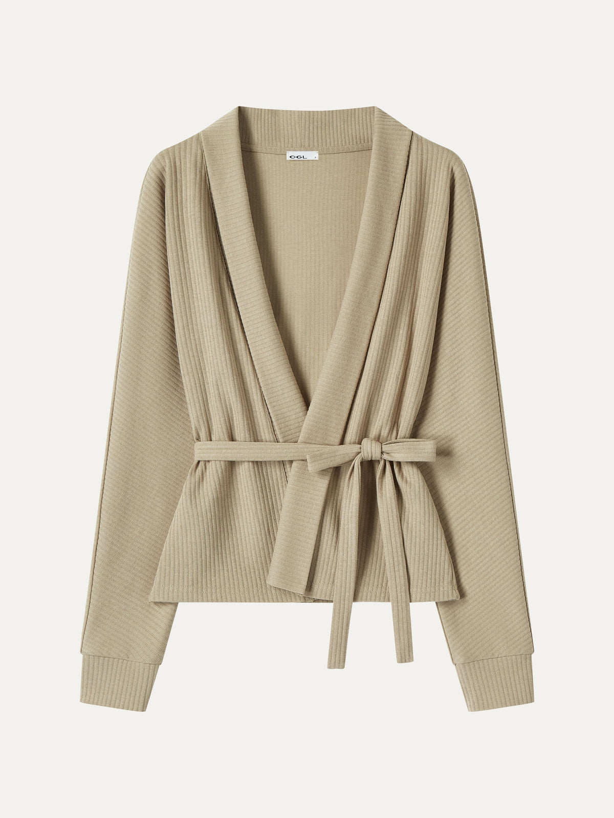 Textured Cotton Blend Lapel Belted Open-Front Jacket — original photo 7
