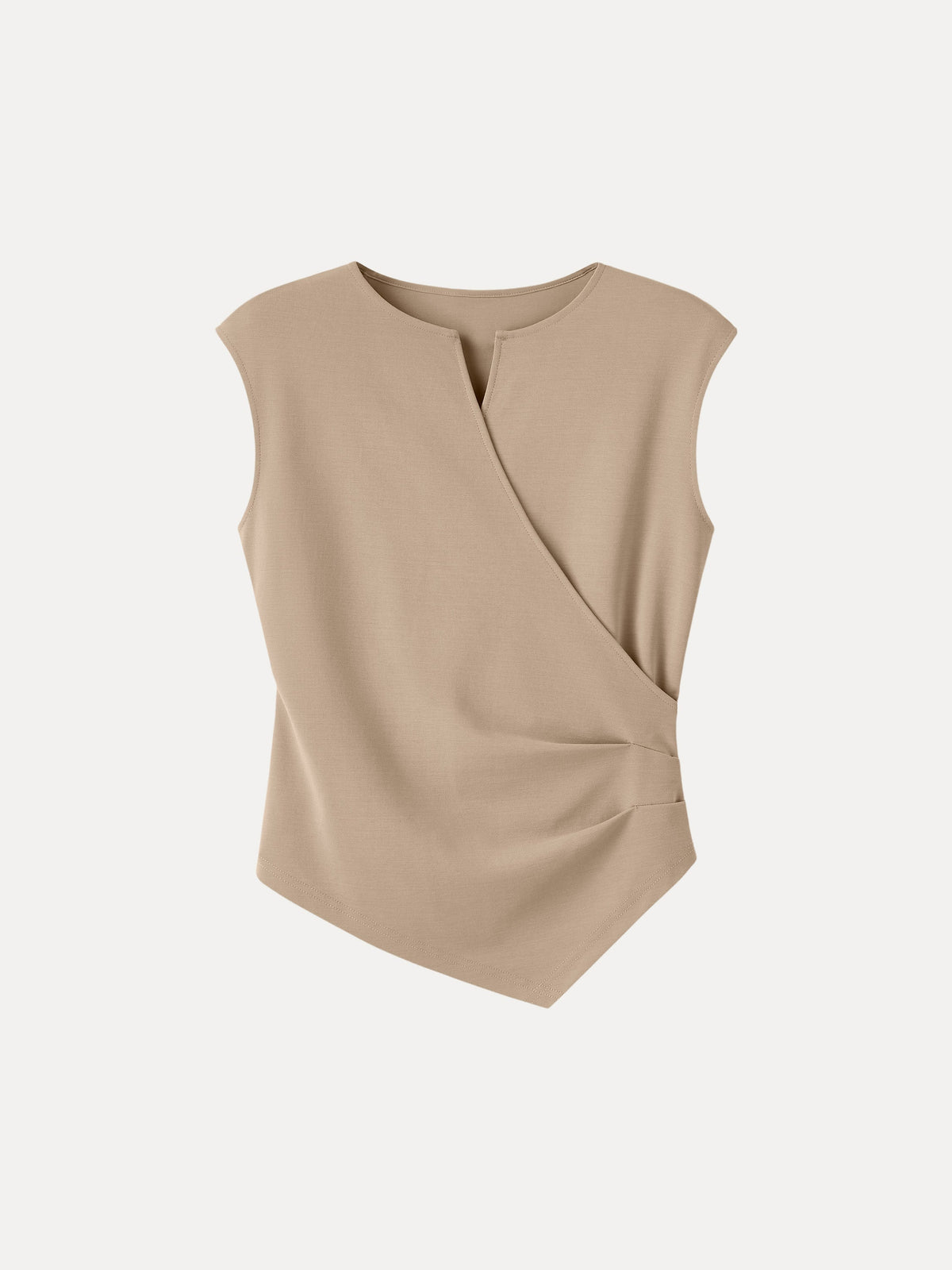 Surplice Wide Shoulder Tucked Angled Tank Top — original photo 8