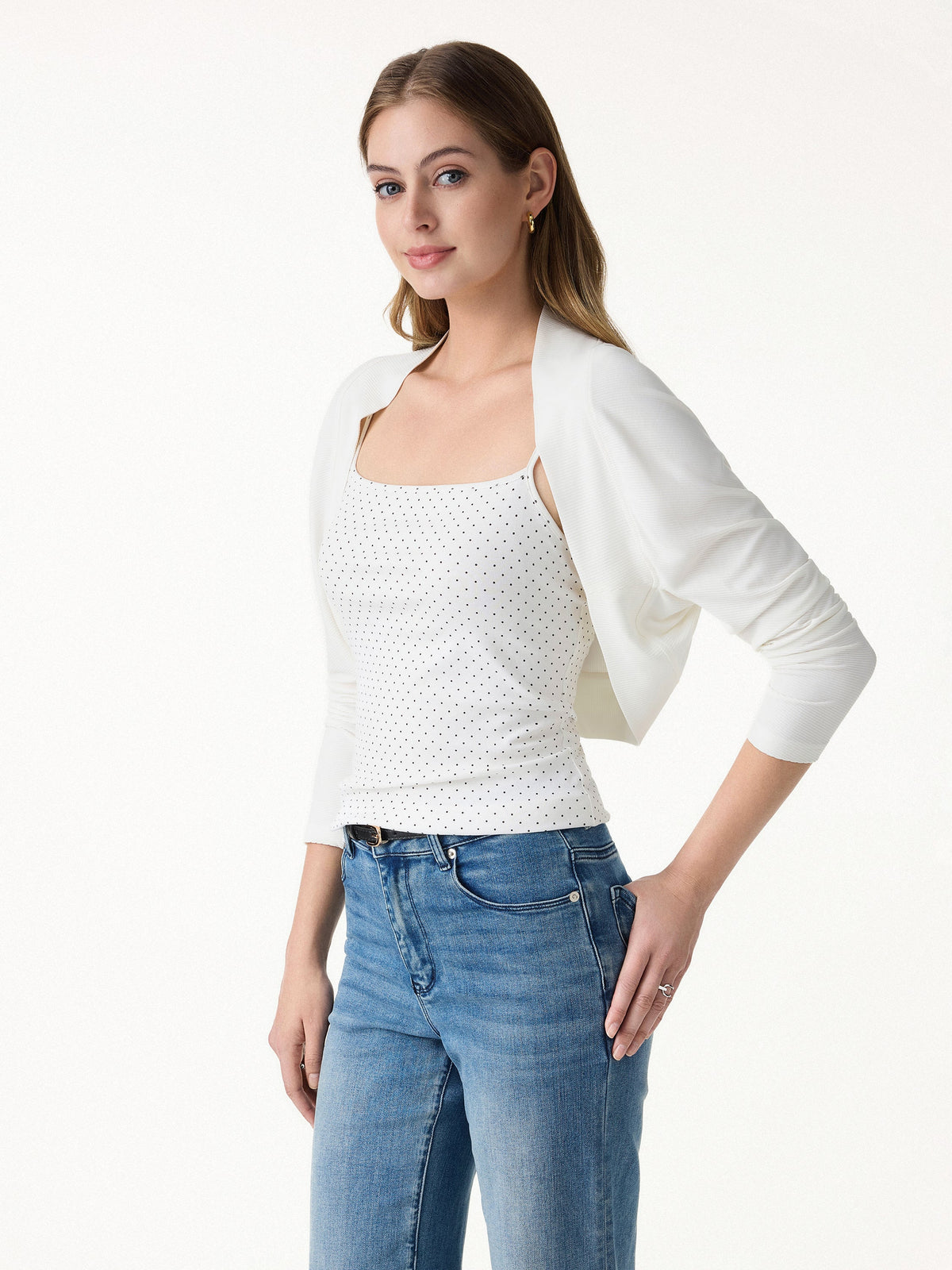 Bamboo Blend Breathable Summer Cropped Shrug Cardigan — original photo 1