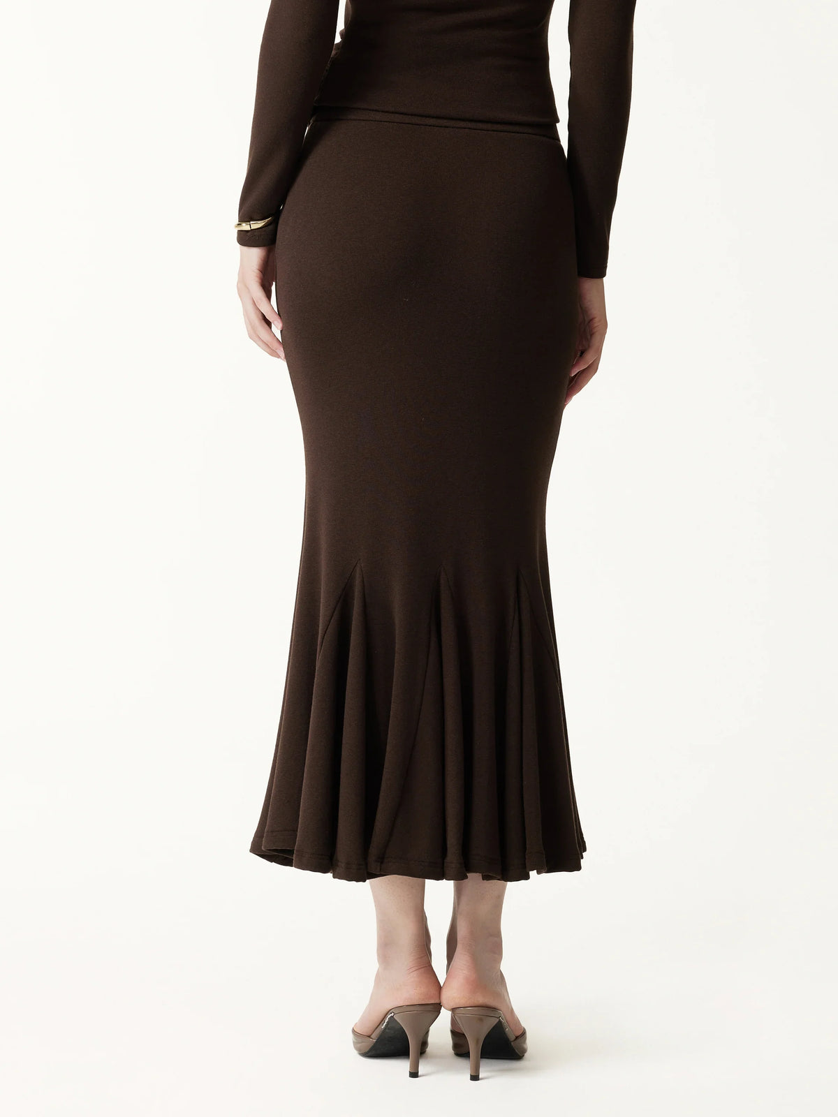2Pcs Set ProWarm Collared Surplice Top & High-Rise Mermaid Midi Skirt — original photo 7