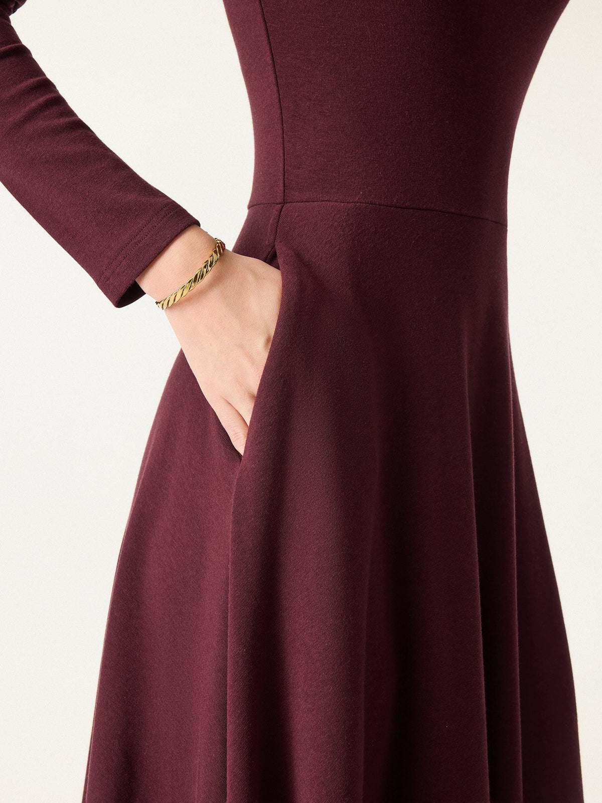 ProWarm Mockneck Midi Built-In Bra Dress with Pockets — original photo 4