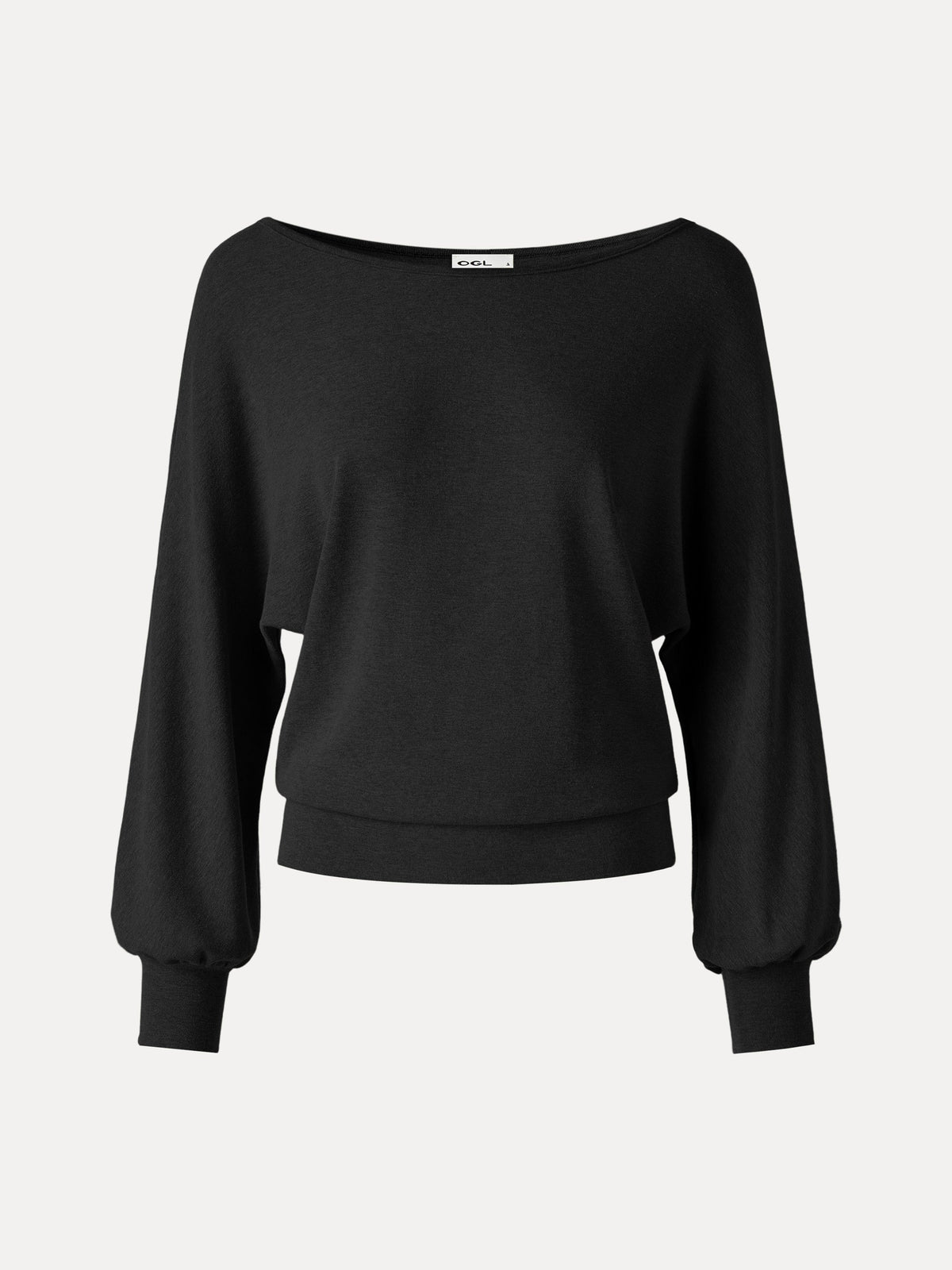 LiteWarm Boatneck Lantern Sleeve Banded Hem Top — original photo 12