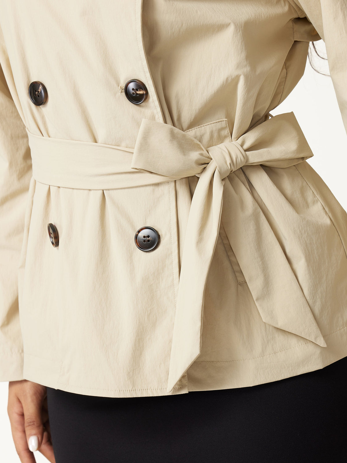 Packable Water-Repellent Peak Collar Trench Jacket with Pockets — original photo 6