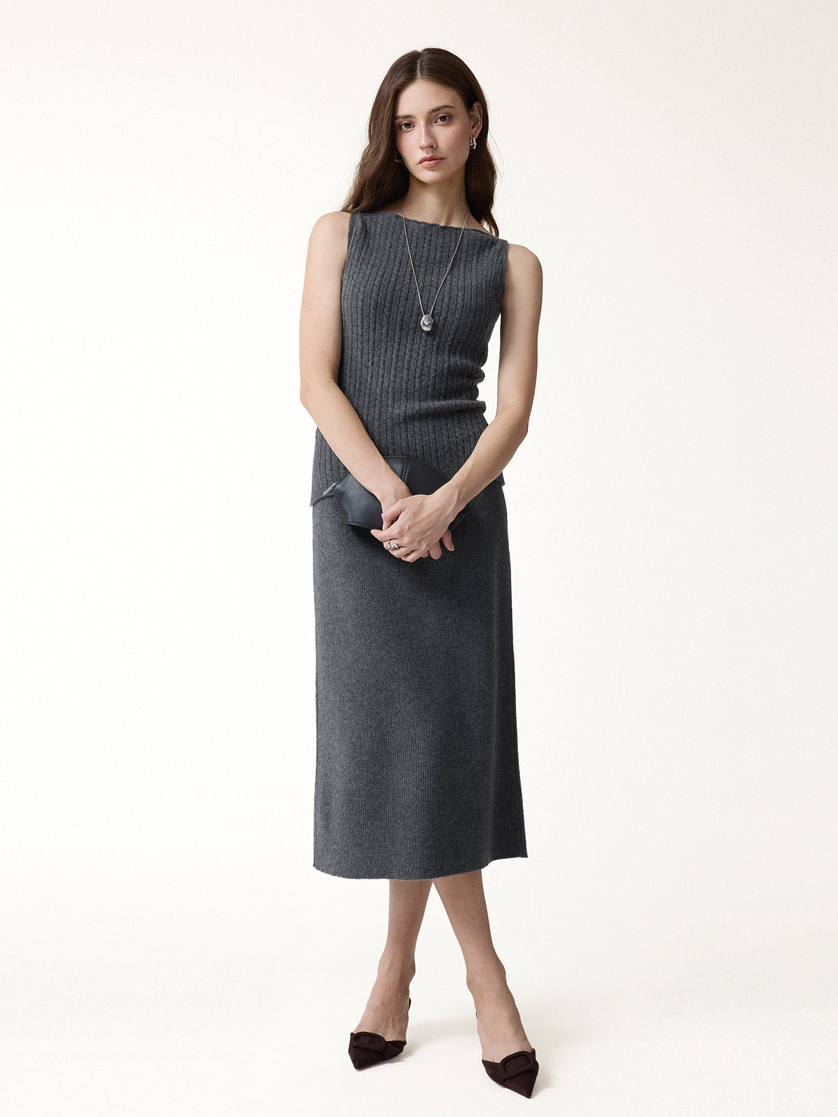 The Everyday Textured Merino-Blend Knit Skirt — original photo 2