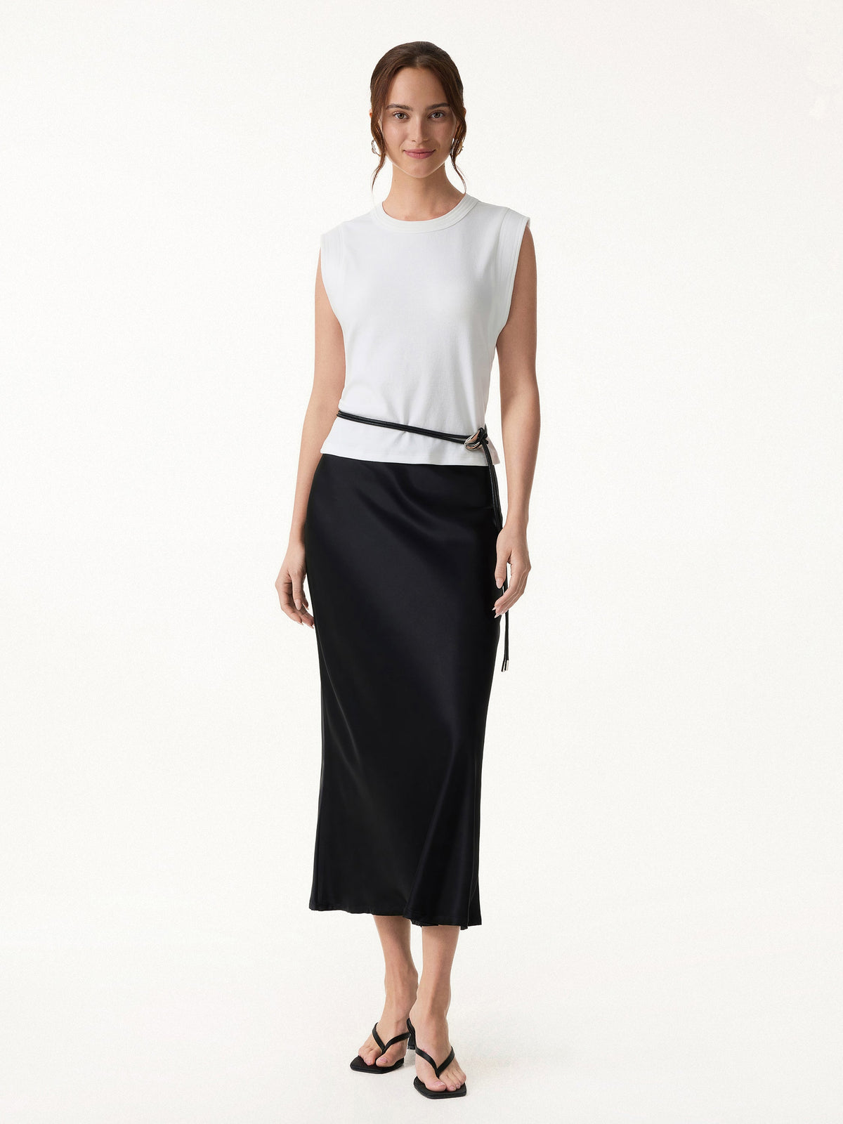 Soft Cotton Lyocell Cropped Wide Shoulder Tank — original photo 2