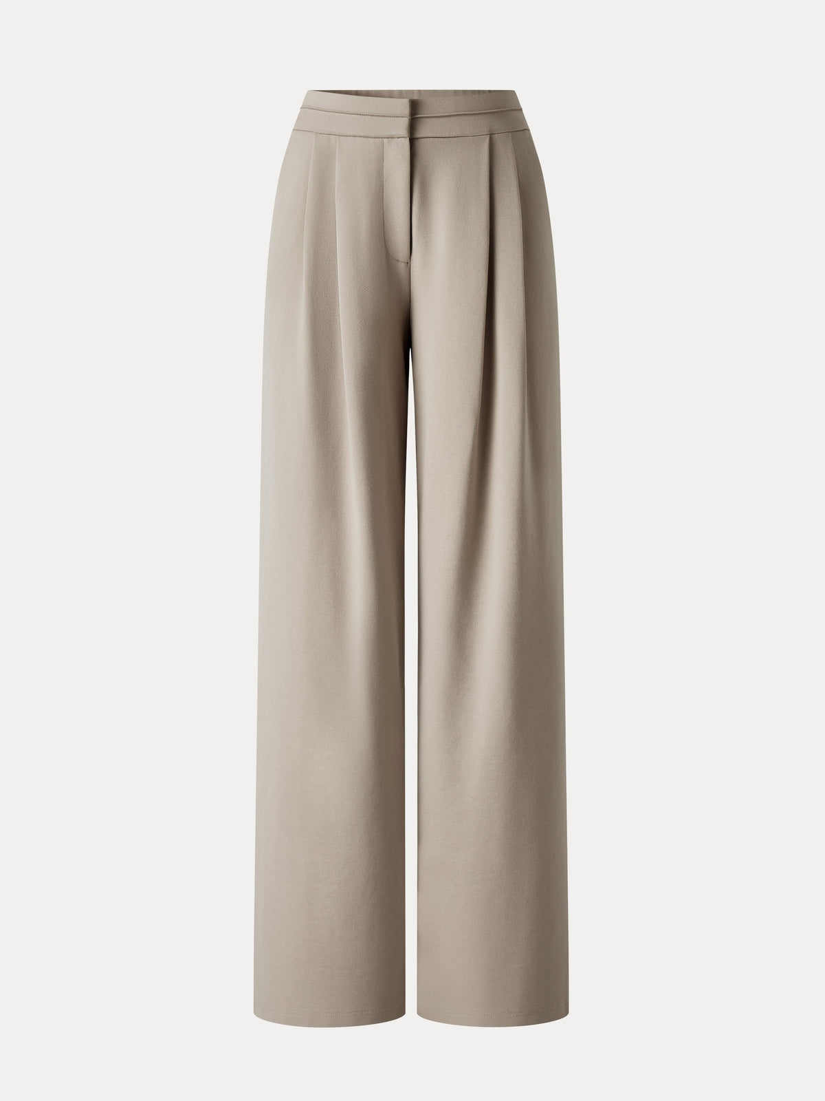 Ponte Mid-Rise Wide-Leg Tuck Pants with Pockets — original photo 6