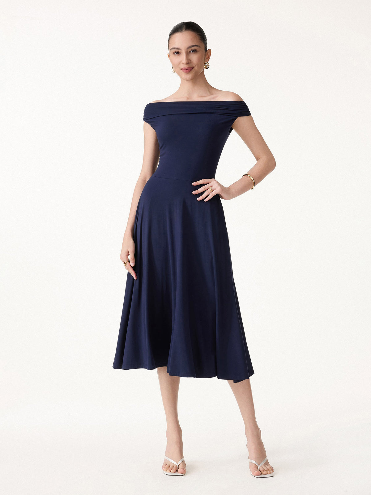 SkinKiss Multi-Wear Midi Built-In Bra Dress with Pockets — original photo 3