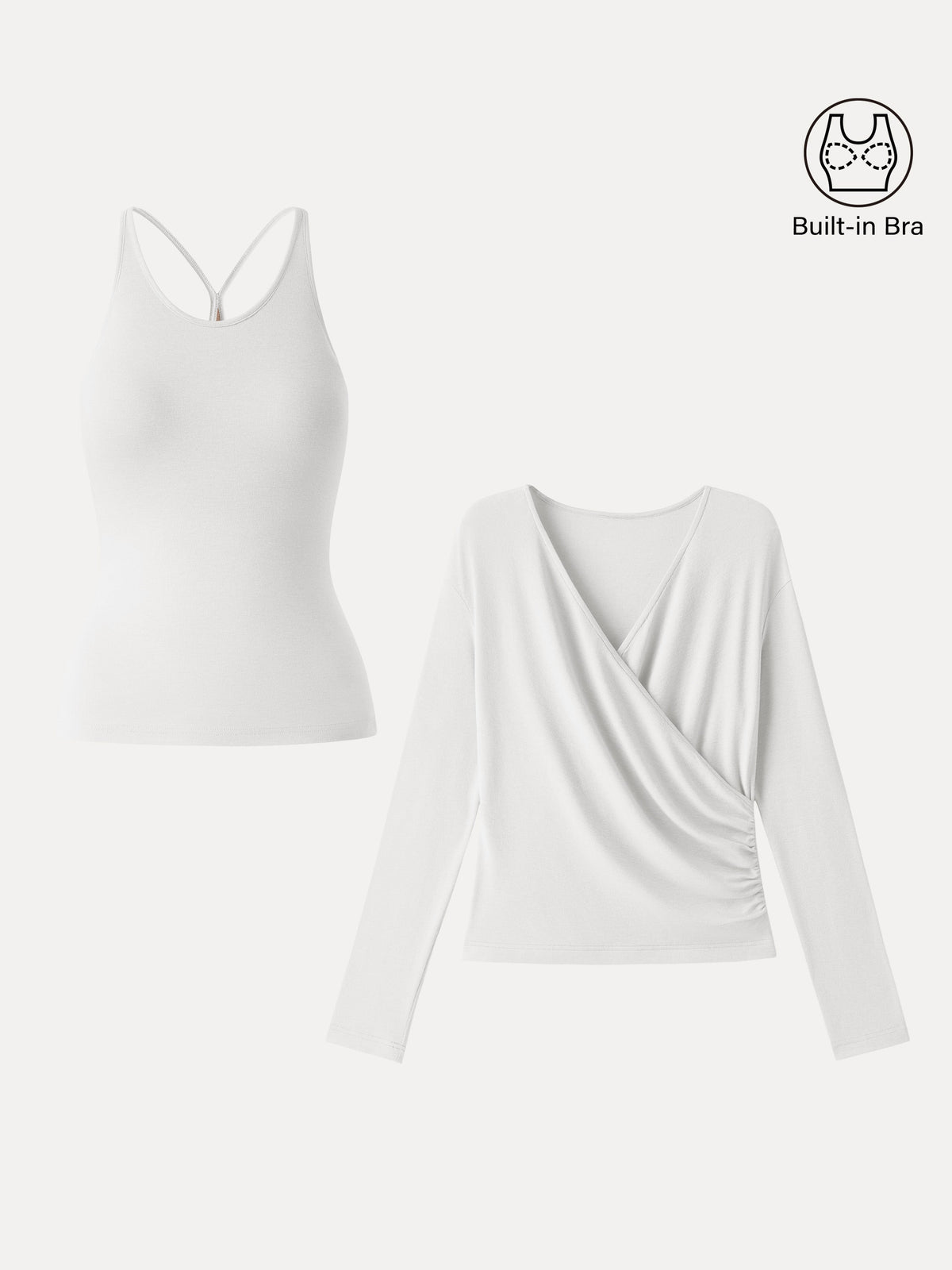 LiteWarm Two-Piece Set Cami with Surplice Built-In Bra Top — original photo 14